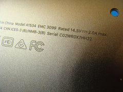 MacBook A1534 2017 MNYG2LL/A 12" Bottom Case NO Battery Space Gray 661-06789