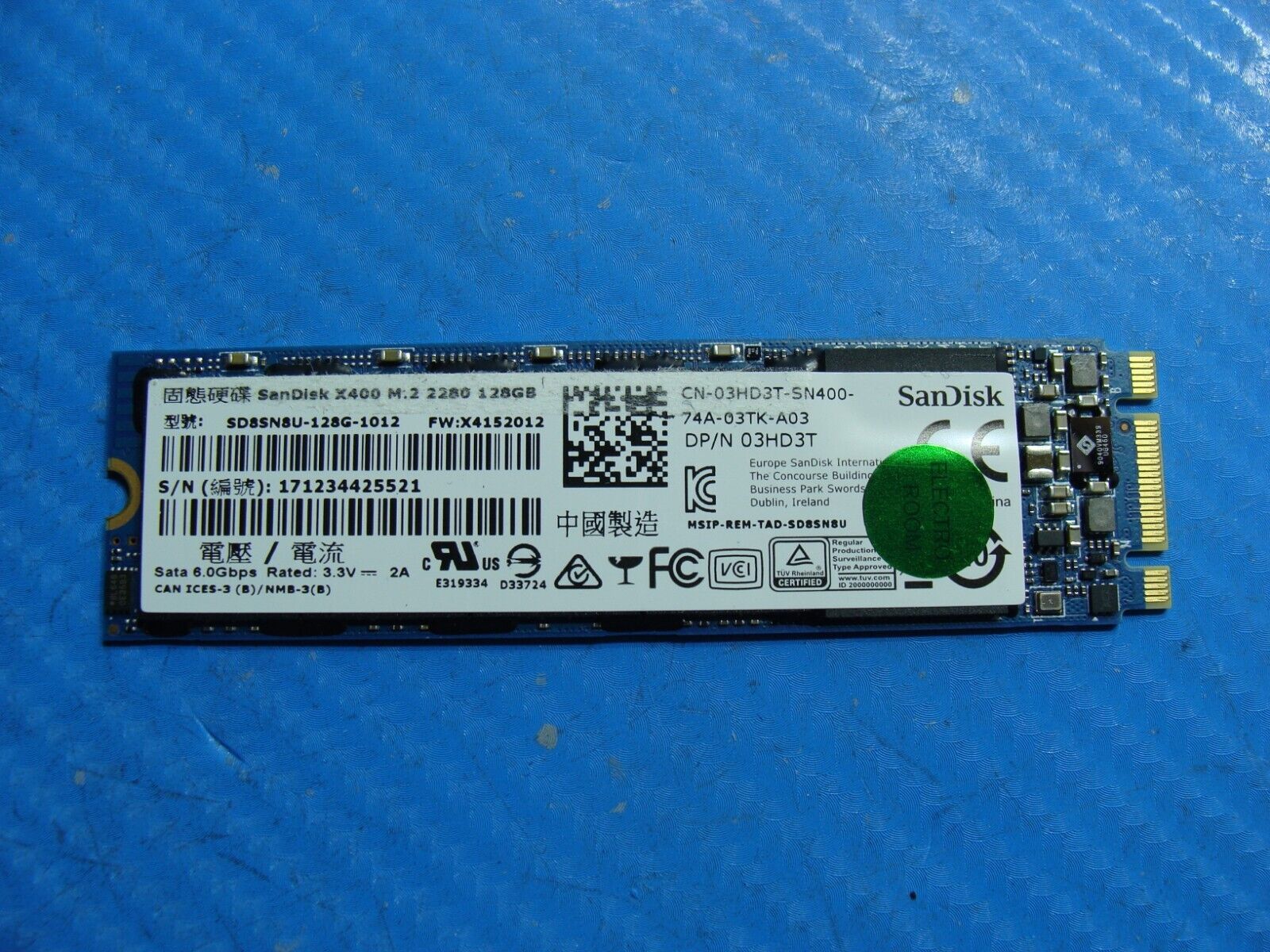 Dell 5480 SanDisk 128Gb Sata M.2 Ssd Solid State Drive SD8SN8U-128G-1012 3HD3T