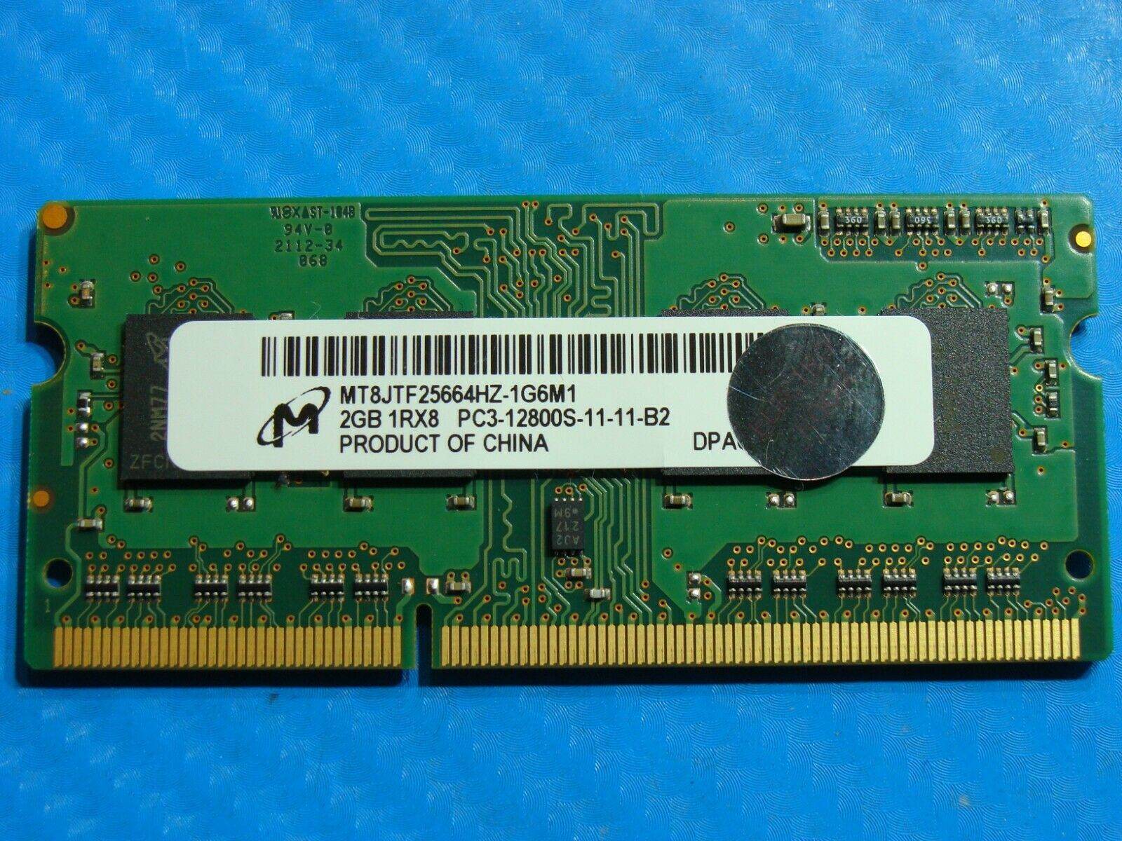 MacBook Pro A1286 Micron 2GB PC3-12800S SO-DIMM Memory RAM MT8JTF25664HZ-1G6M1 - Tested Computer Laptop Parts
