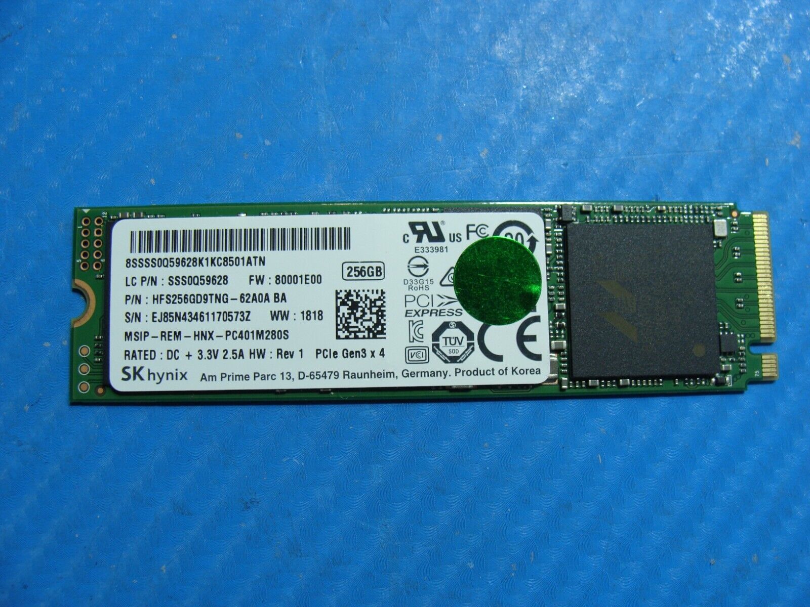 Lenovo 730-15IKB SK Hynix 256GB NVMe M.2 Solid State Drive HFS256GD9TNG-62A0A