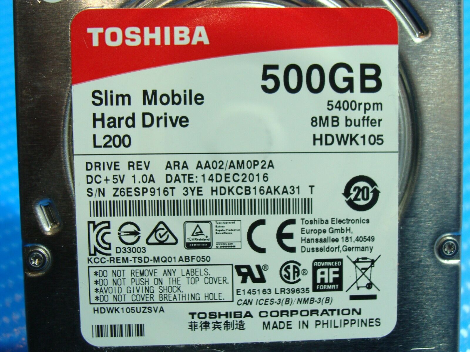 HP m6-w103dx Toshiba 500GB 5400RPM 2.5