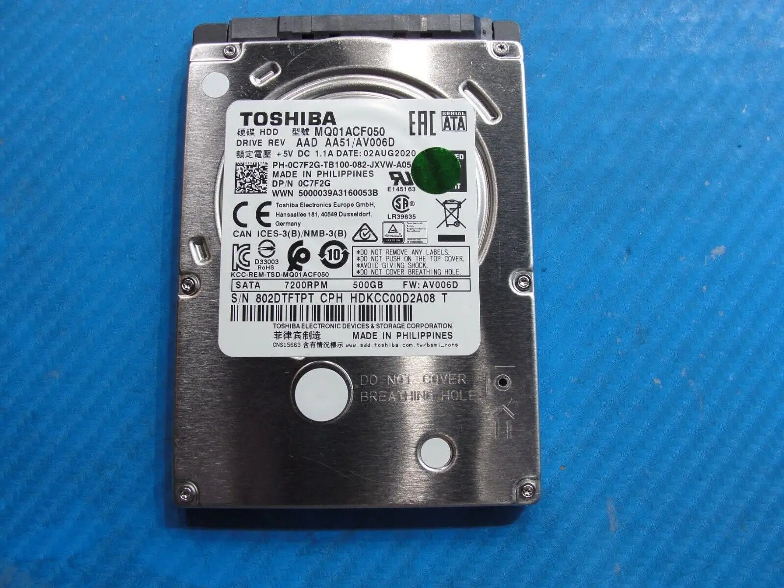 Dell 3510 Toshiba 500GB SATA 2.5