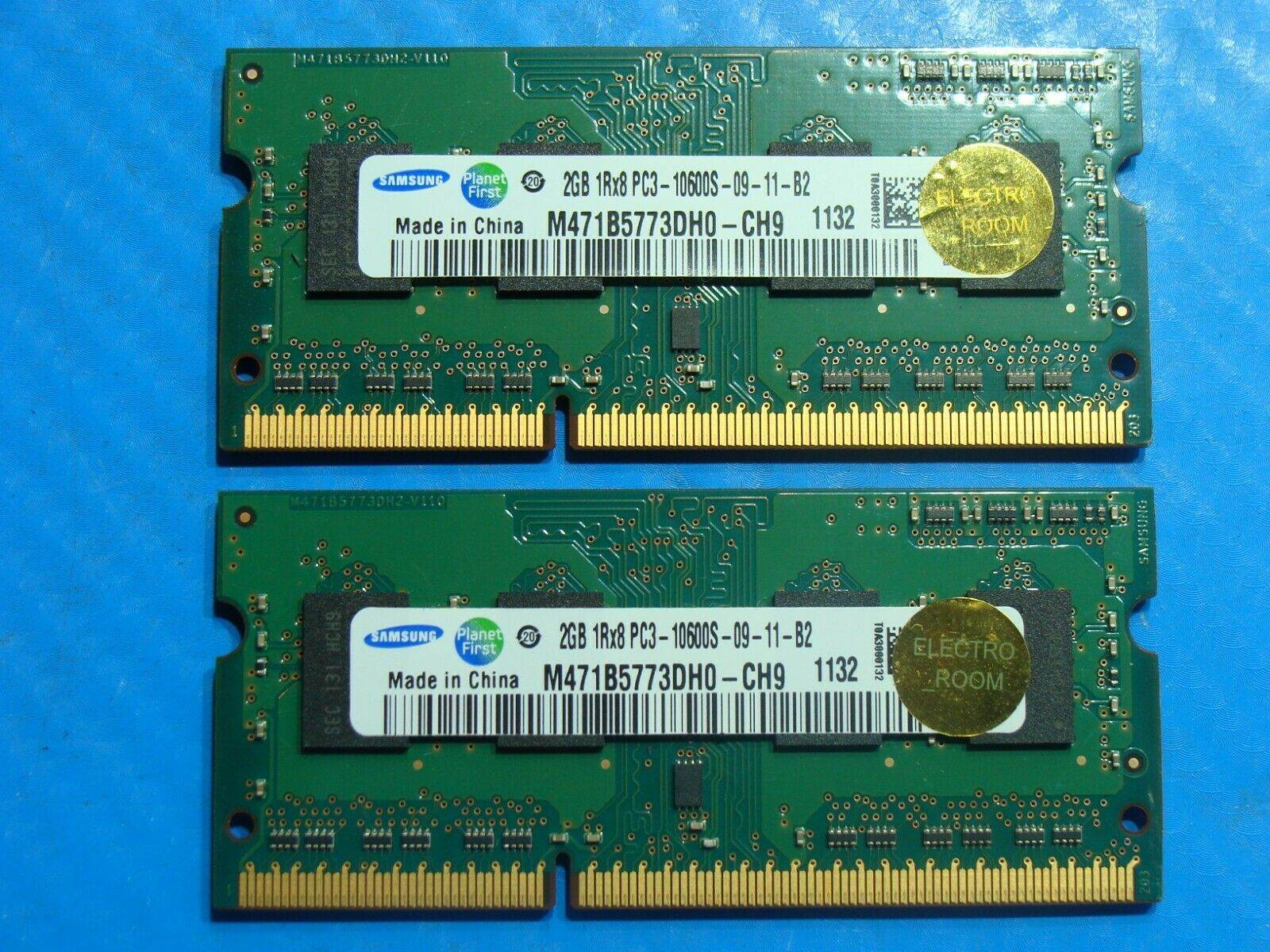 MacBook Pro A1278 Samsung 2GBx2 Memory RAM SO-DIMM PC3-10600S M471B5773DH0-CH9 - Tested Computer Laptop Parts