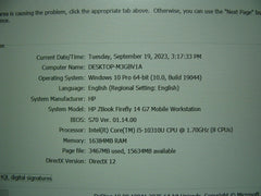 OB WRTY HP ZBook Firefly 14 G7 Mobile WK 14" FHD Intel i5-10310U 16GB 256GB SSD
