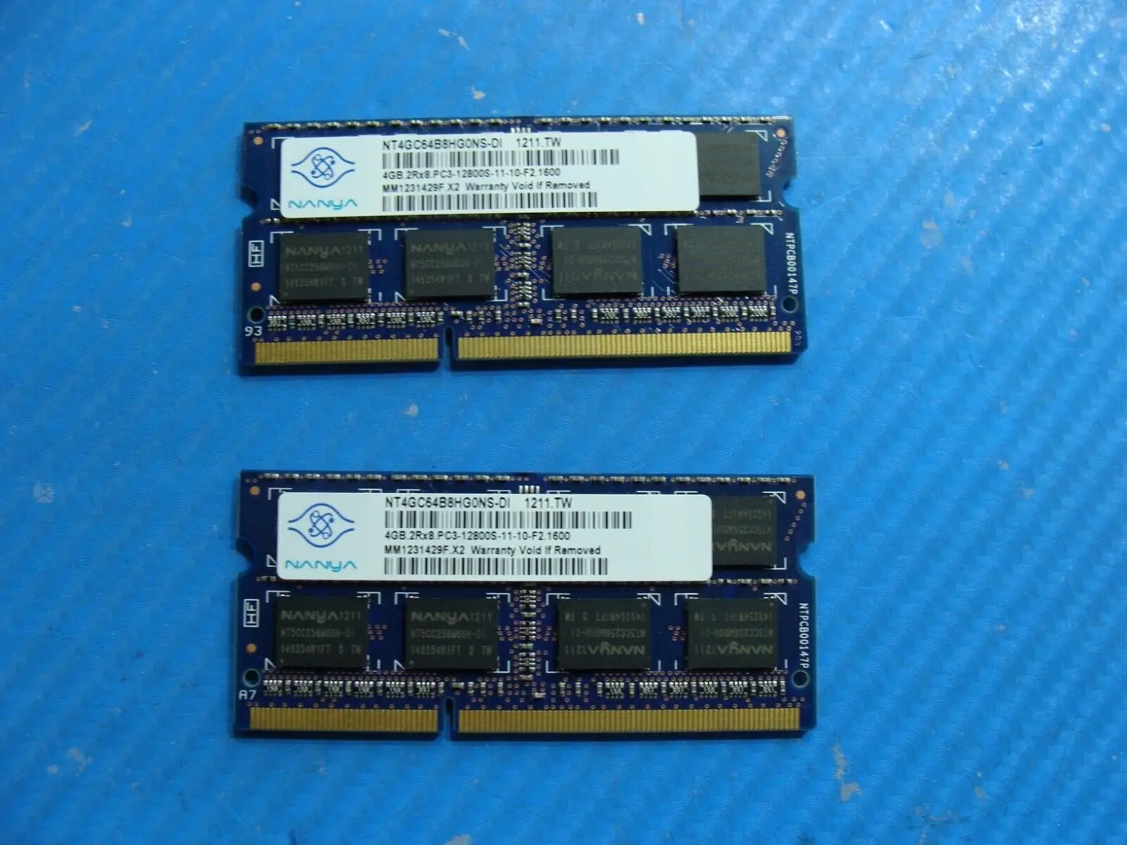 Sony SVE14AE13L So-Dimm Nanya 8GB (2x4GB) Memory PC3-12800S NT4GC64B8HG0NS-DI