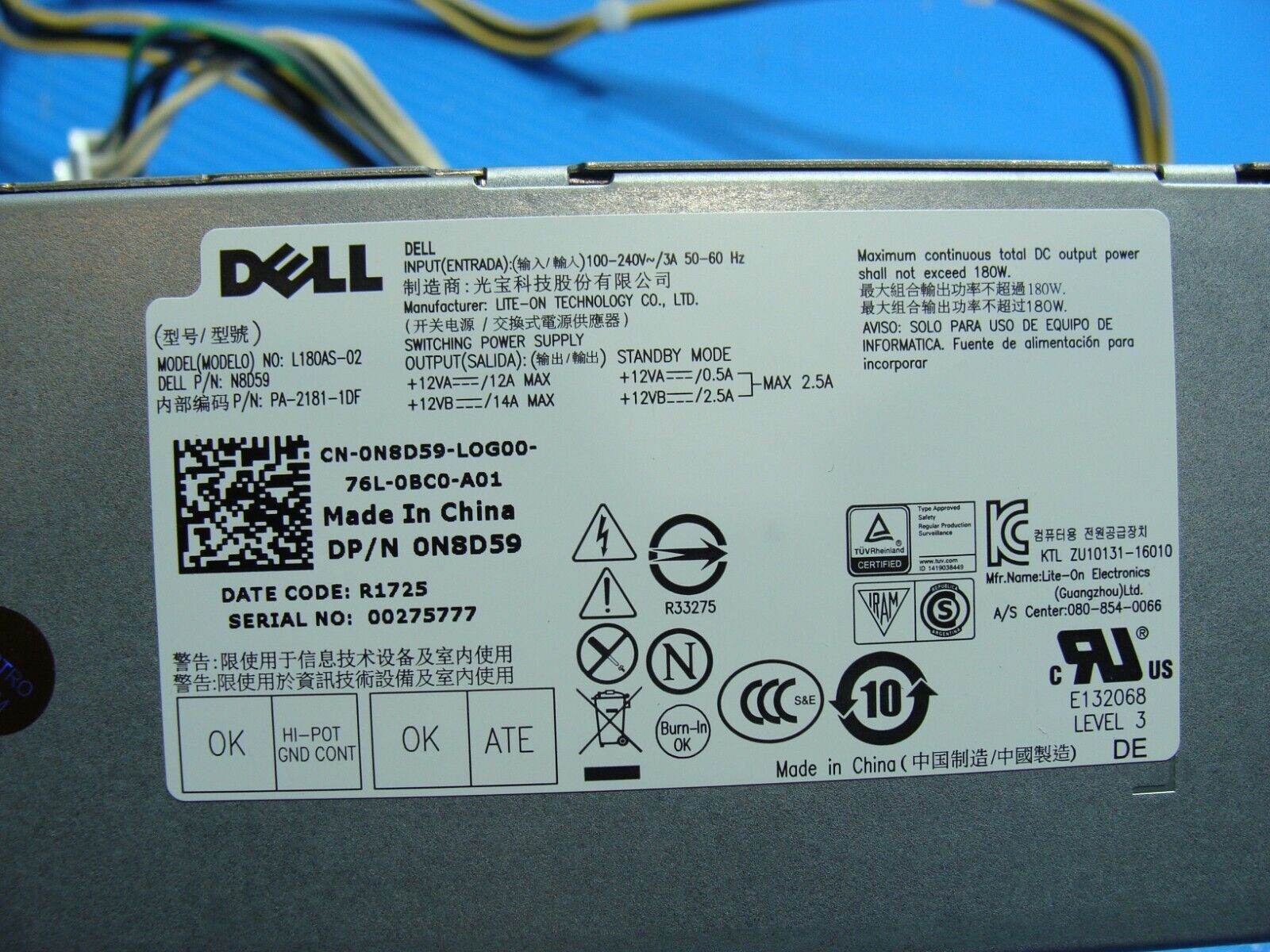 Dell Optiplex 3050 SFF Desktop 180W Power Supply L180AS-02 N8D59 - Tested Computer Laptop Parts