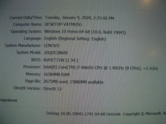 WRTY 92% Battery Lenovo ThinkPad X1 Carbon Gen 7 i7-8665U 1.9GHz 16GB 512GB