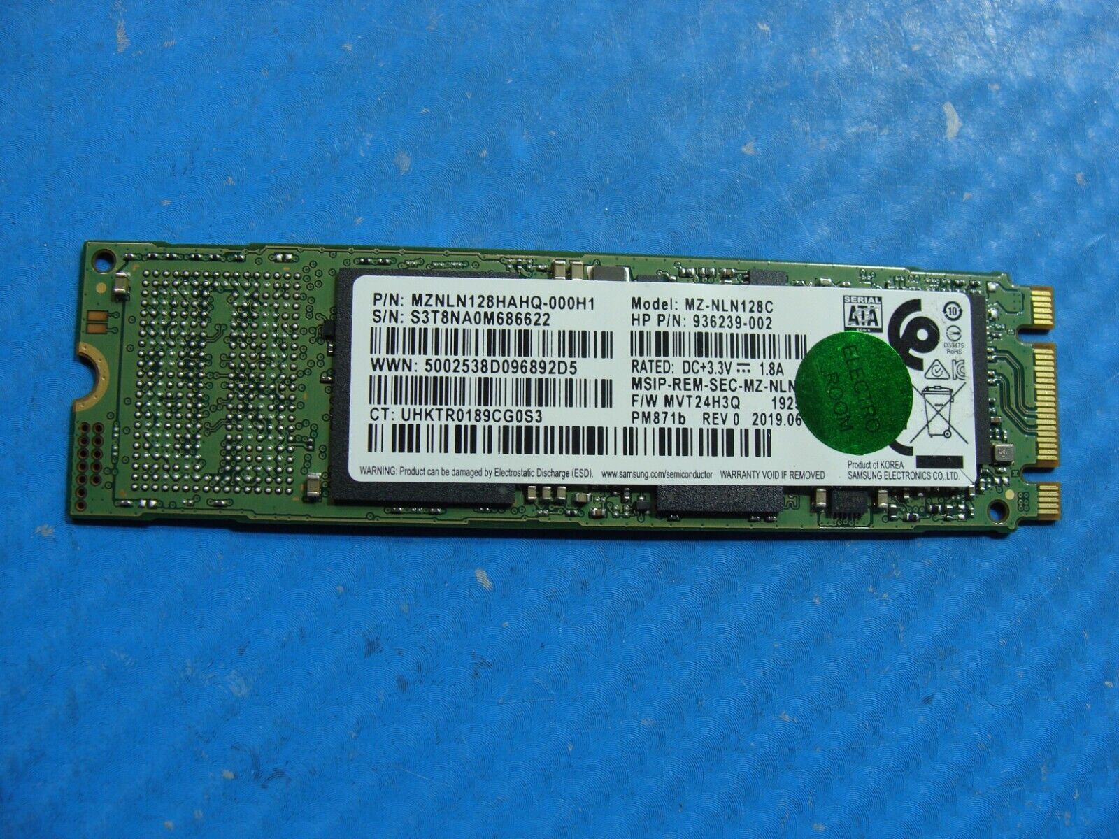 HP 14-dq0011dx Samsung 128GB SATA M.2 SSD Solid State Drive MZNLN128HAHQ-000H1