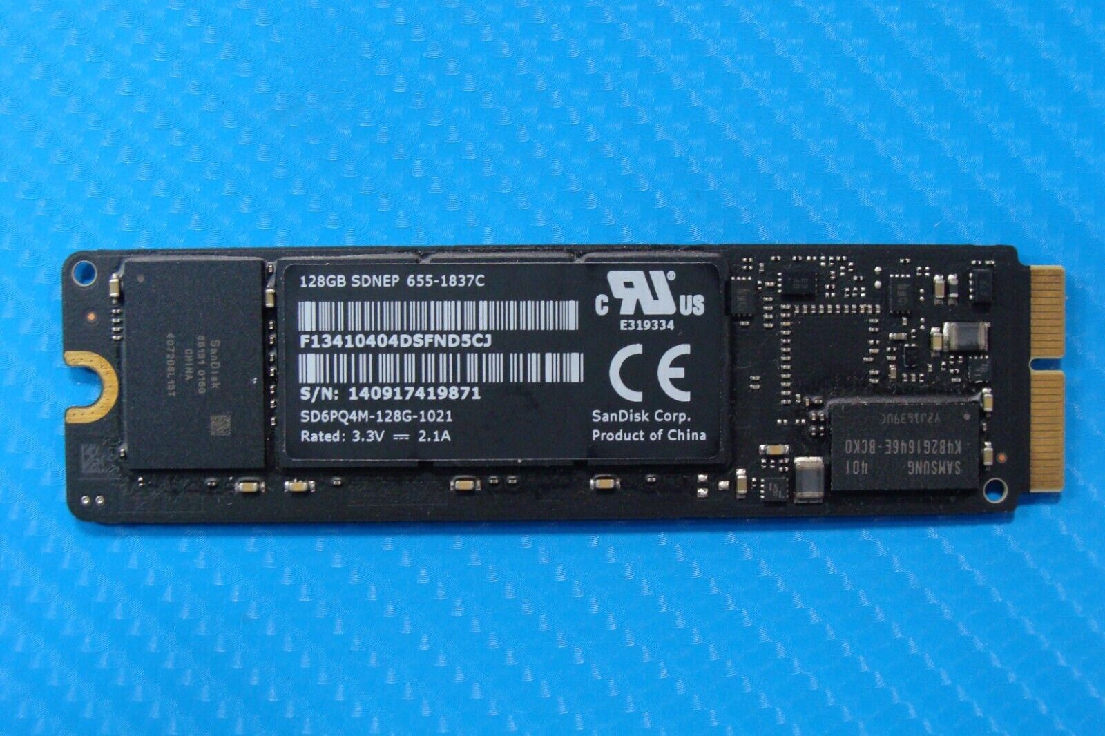 MacBook Air A1465 SanDisk 128GB SSD Solid State Drive SD6PQ4M-128G-1021 661-7458