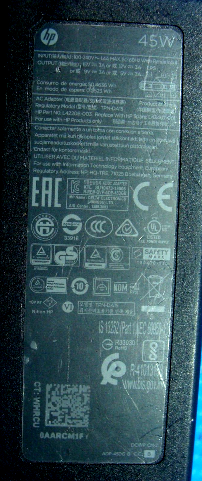 Genuine HP Laptop Charger AC Power Adapter USB-C 45W