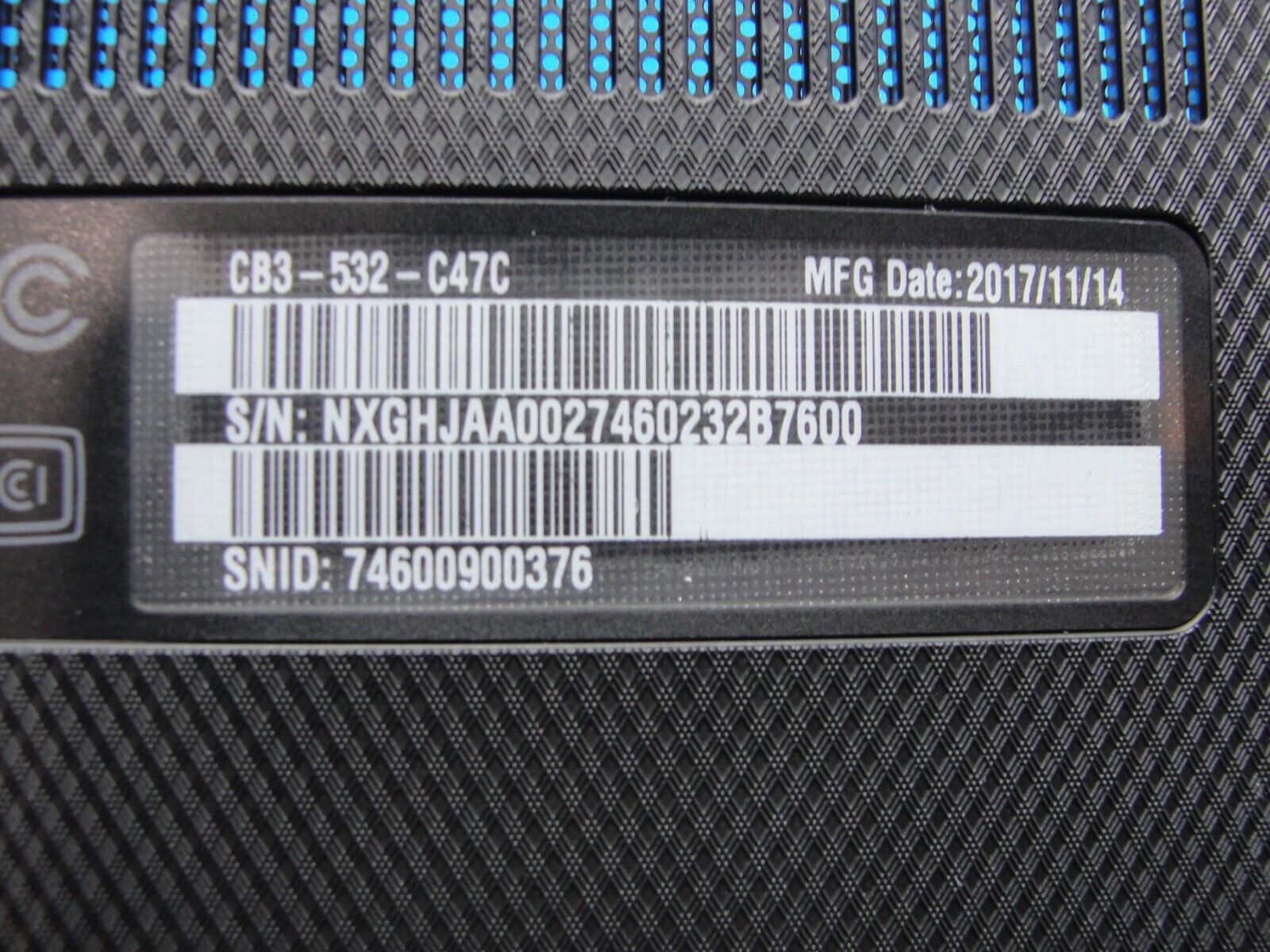 Acer Chromebook CB3-532-C47C 15.6