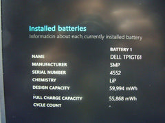 Grade A+ Excel Battery Dell XPS 13 9360 Laptop Intel i5-7300U 2.6GHZ 256GB 8GB - Tested Computer Laptop Parts