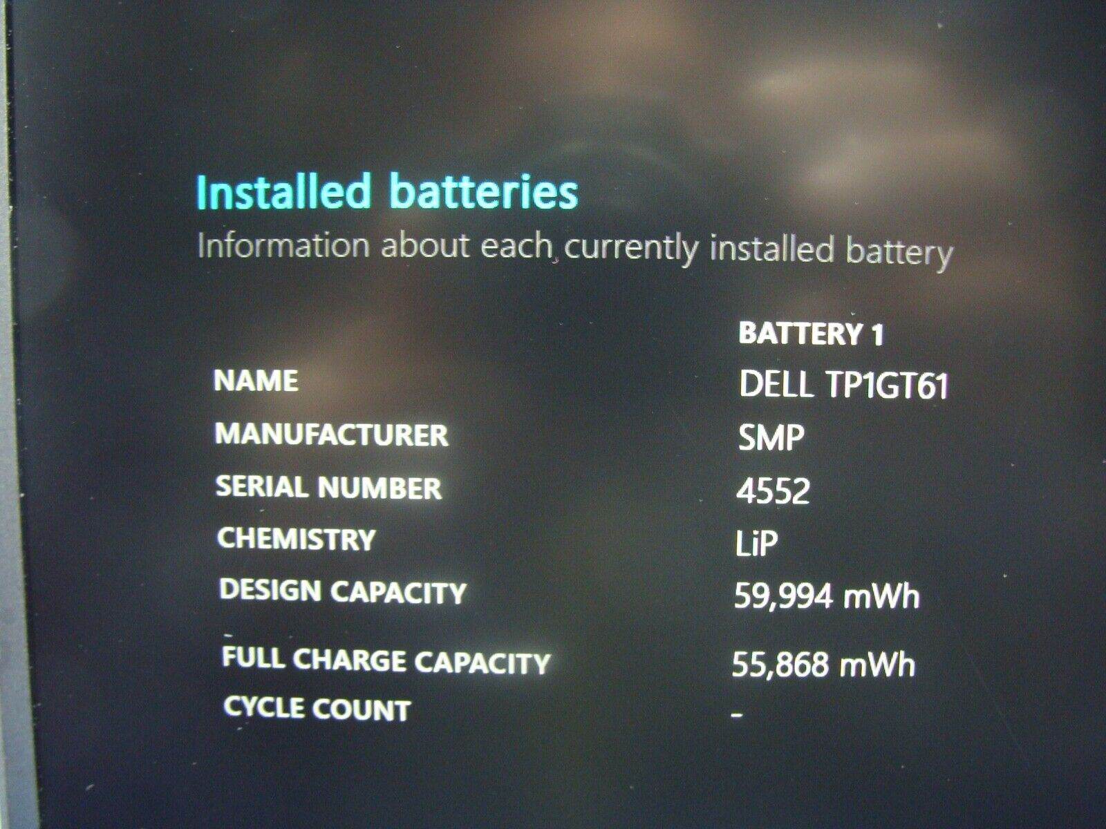 Grade A+ Excel Battery Dell XPS 13 9360 Laptop Intel i5-7300U 2.6GHZ 256GB 8GB - Tested Computer Laptop Parts