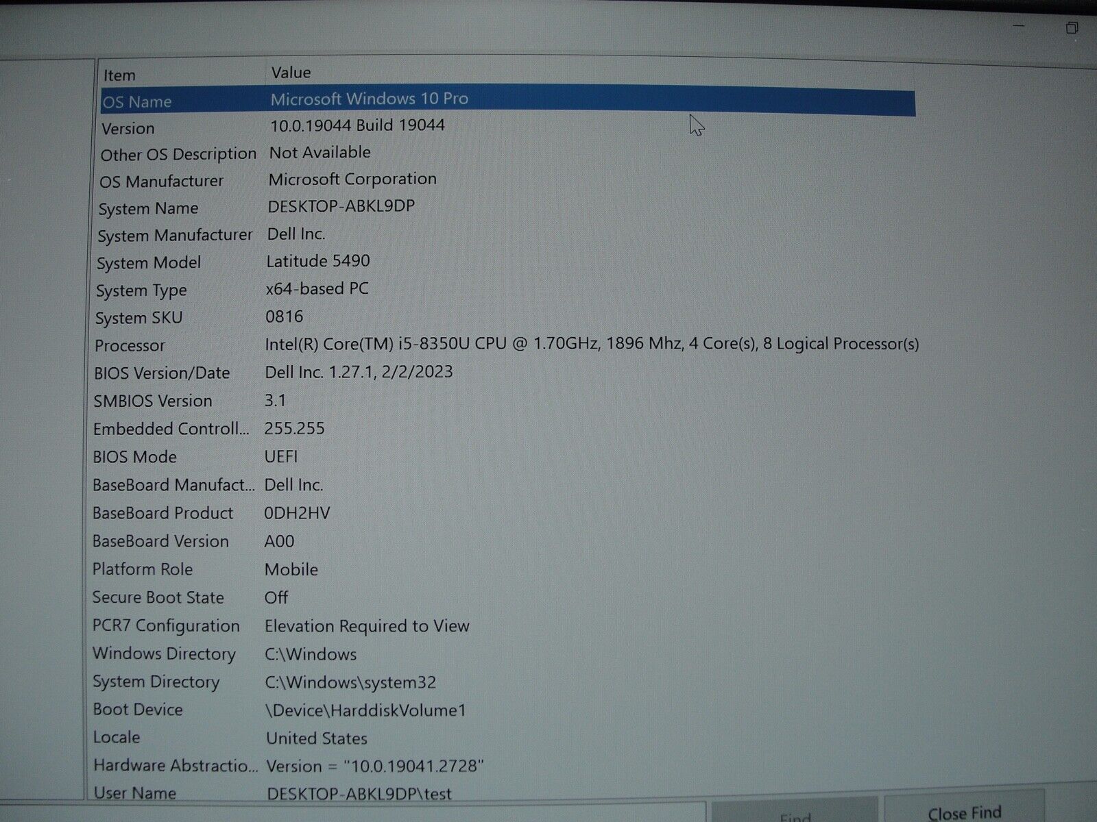 Grade A Dell Latitude 5490 i5-8350U 8GB 256GB SSD 1.7GHz Original Dell Charger