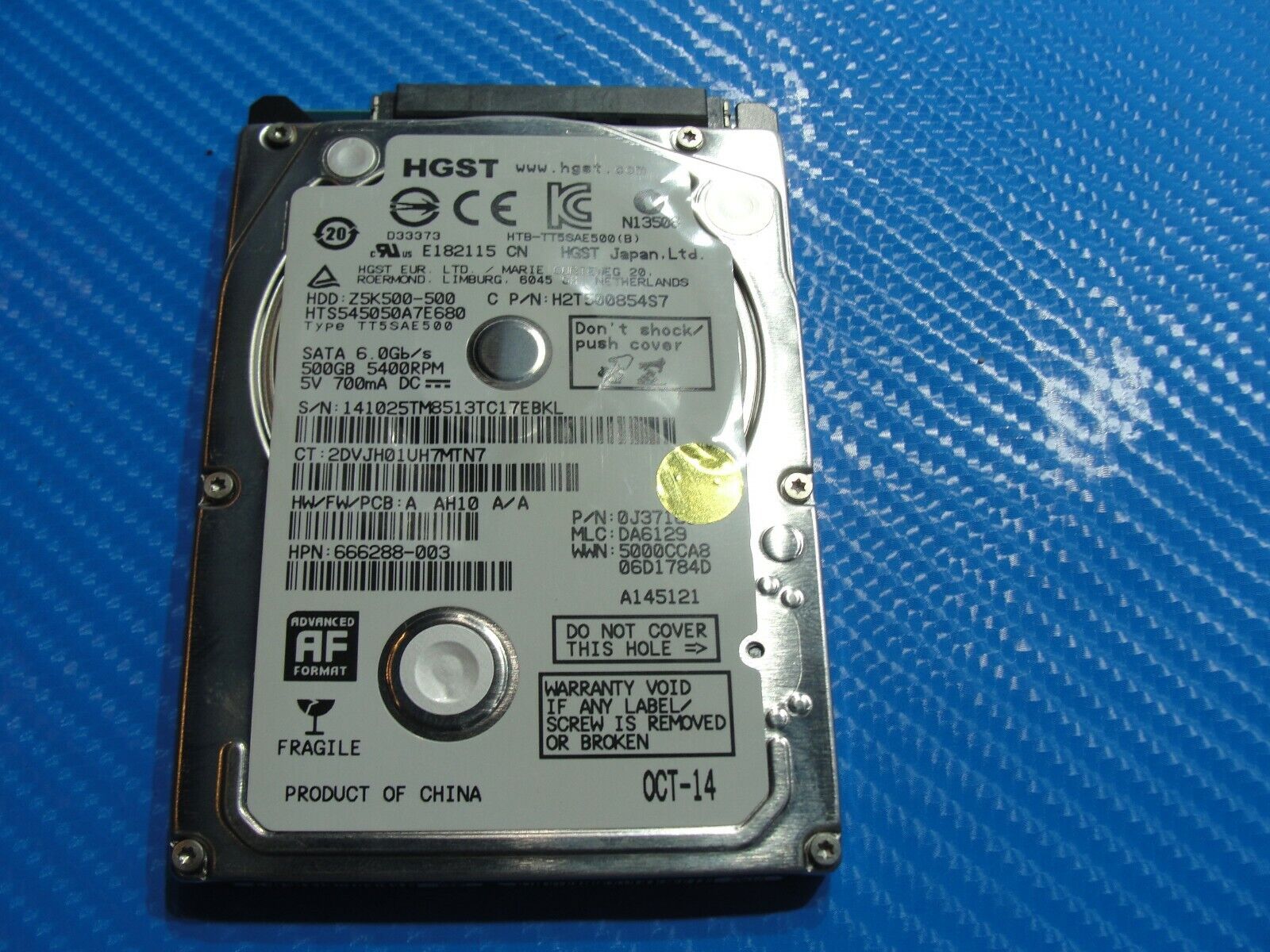 HP 15.6" 15-f033wm OEM HGST SATA 2.5" 500GB 5400RPM HDD Hard Drive 669299-001 -