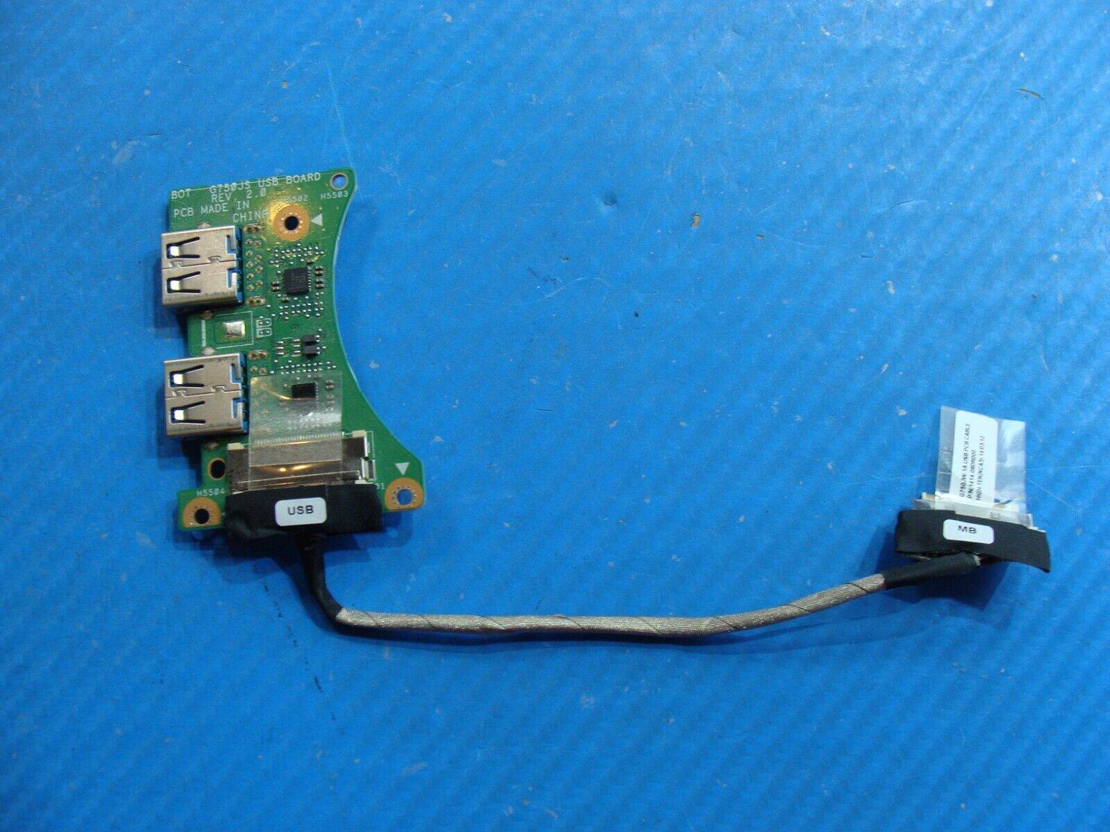 Asus 17.3” G750JS Genuine Laptop USB Board w/Cable 60NB04J0-US1020 - Tested Computer Laptop Parts