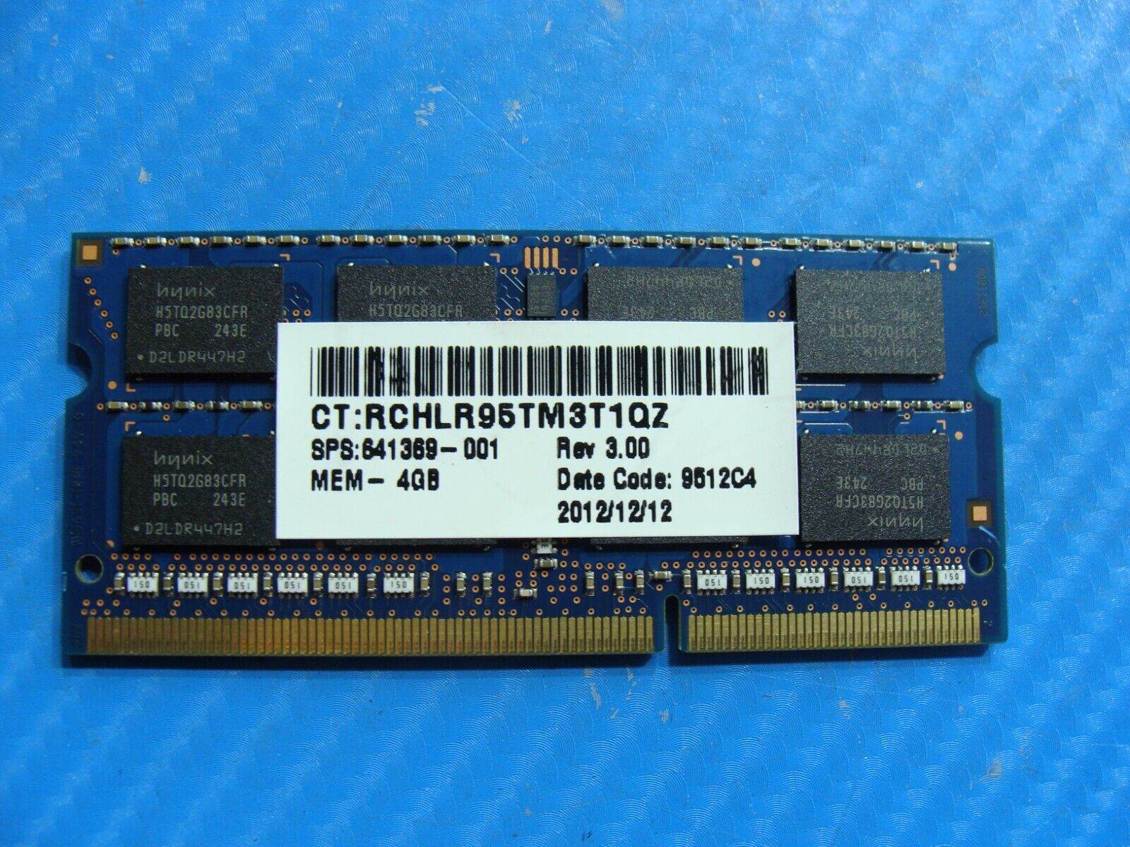 HP 4730s So-Dimm Hynix 4GB Memory RAM PC3L-12800S HMT351S6CFR8C-PB - Tested Computer Laptop Parts
