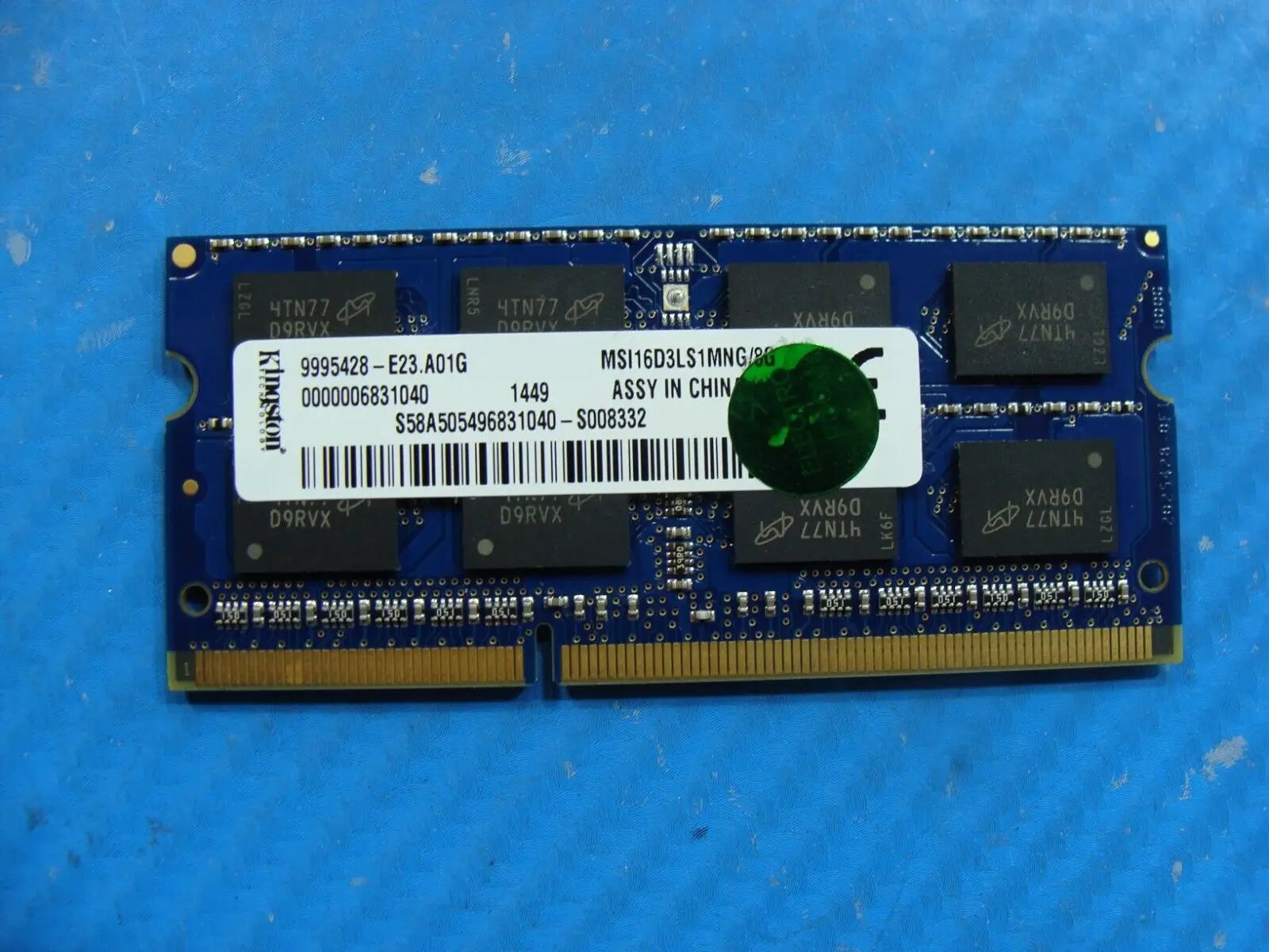 MSI GS70 2QE Kingston 8GB Memory RAM SO-DIMM MSI16D3LS1MNG/8G 9995428-E23.A01G