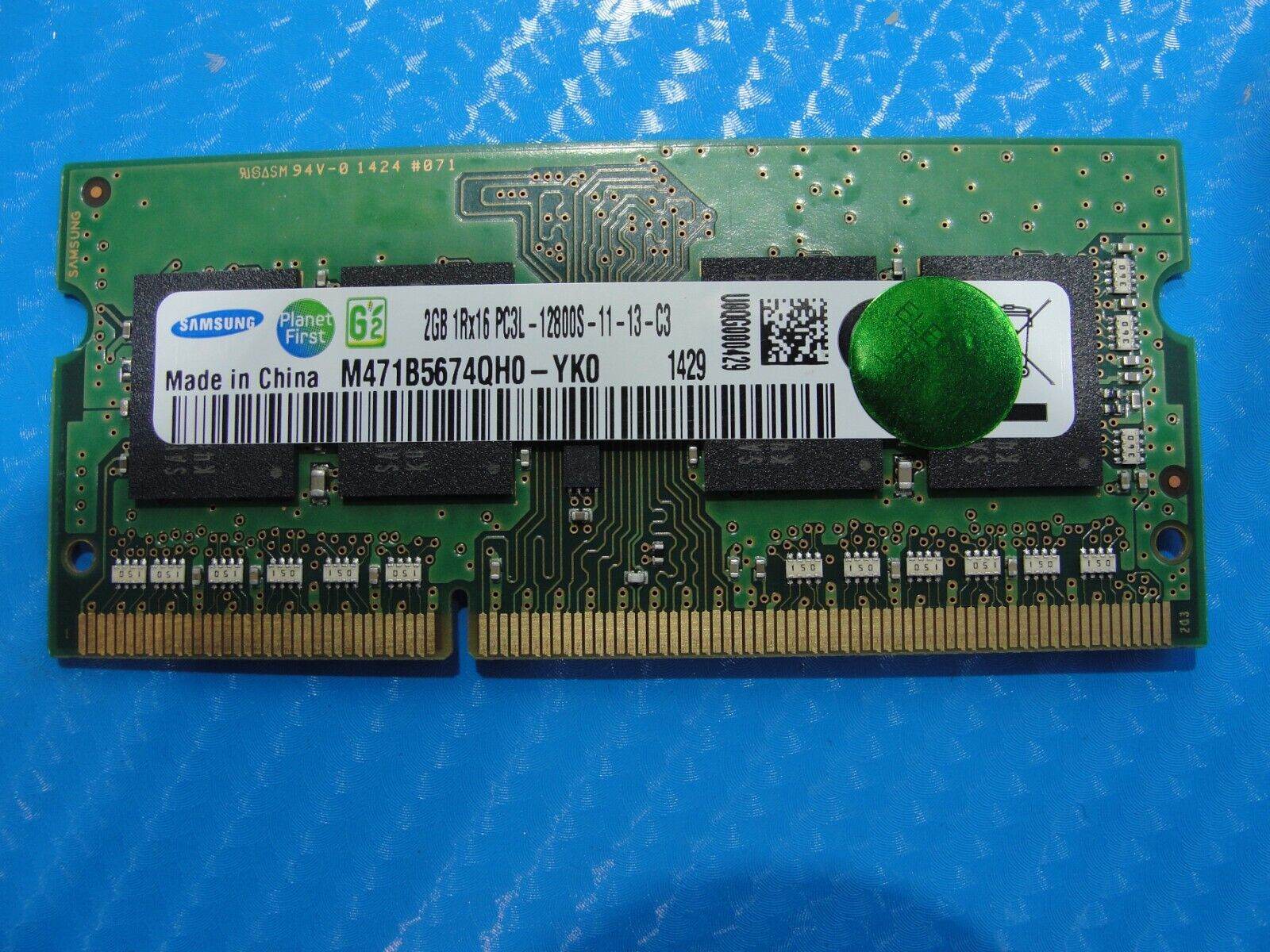 Toshiba E45-B4200 Samsung 2GB PC3L-12800S SO-DIMM Memory RAM M471B5674QH0-YK0 - Tested Computer Laptop Parts