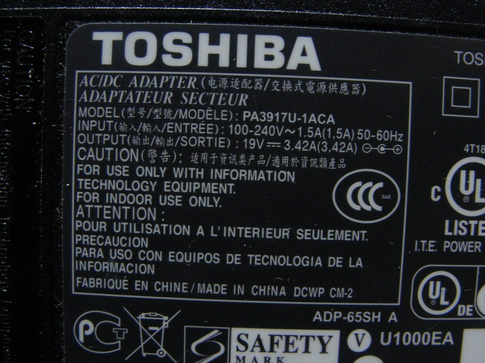 Genuine Toshiba AC Adapter Power Charger 19V 3.42A 65W PA3971U-1ACA G71C000DK110 - Tested Computer Laptop Parts