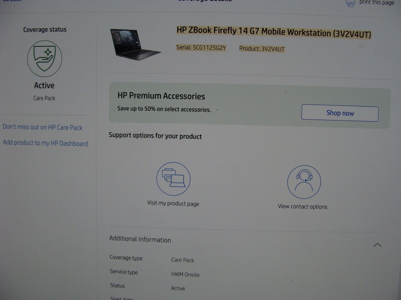 OB WRTY HP ZBook Firefly 14 G7 Mobile WK 14