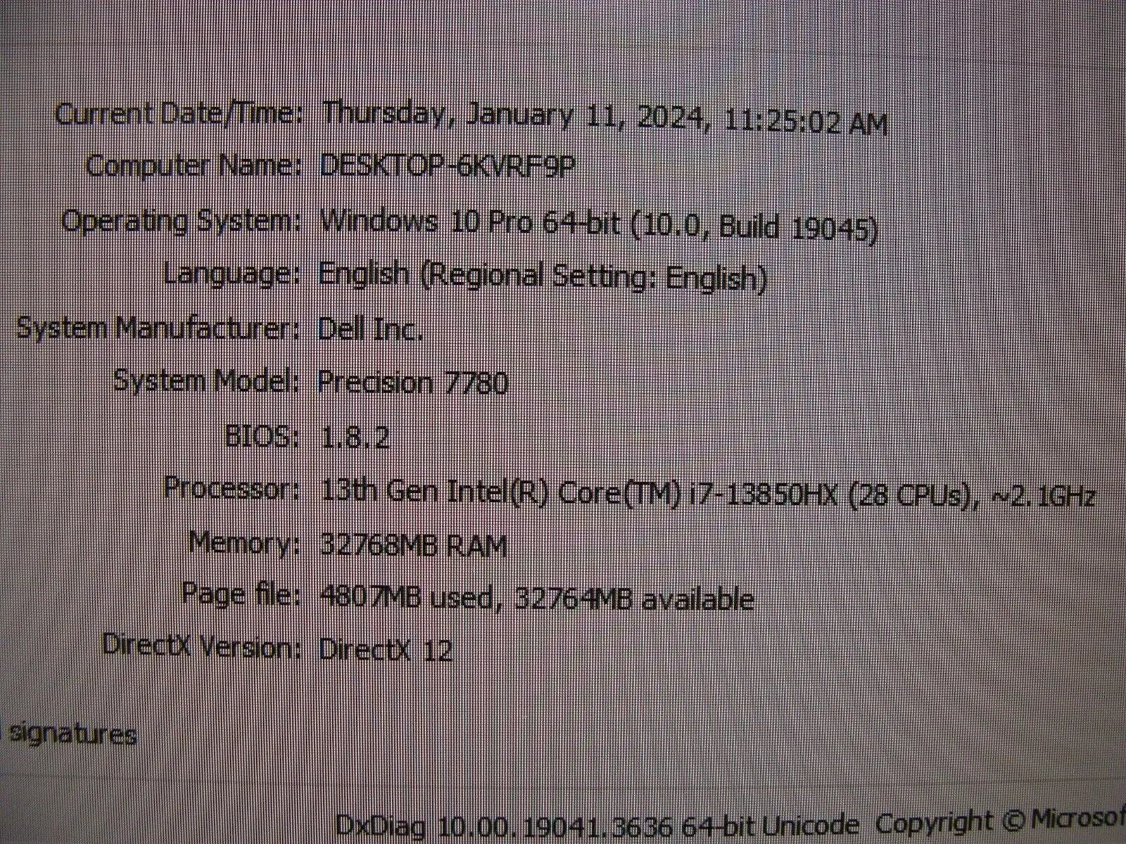 NEW! WRTY2026 Dell Precision 7780 i7-13850HX 2.1GHz 32GB 512GB SSD RTX A1000