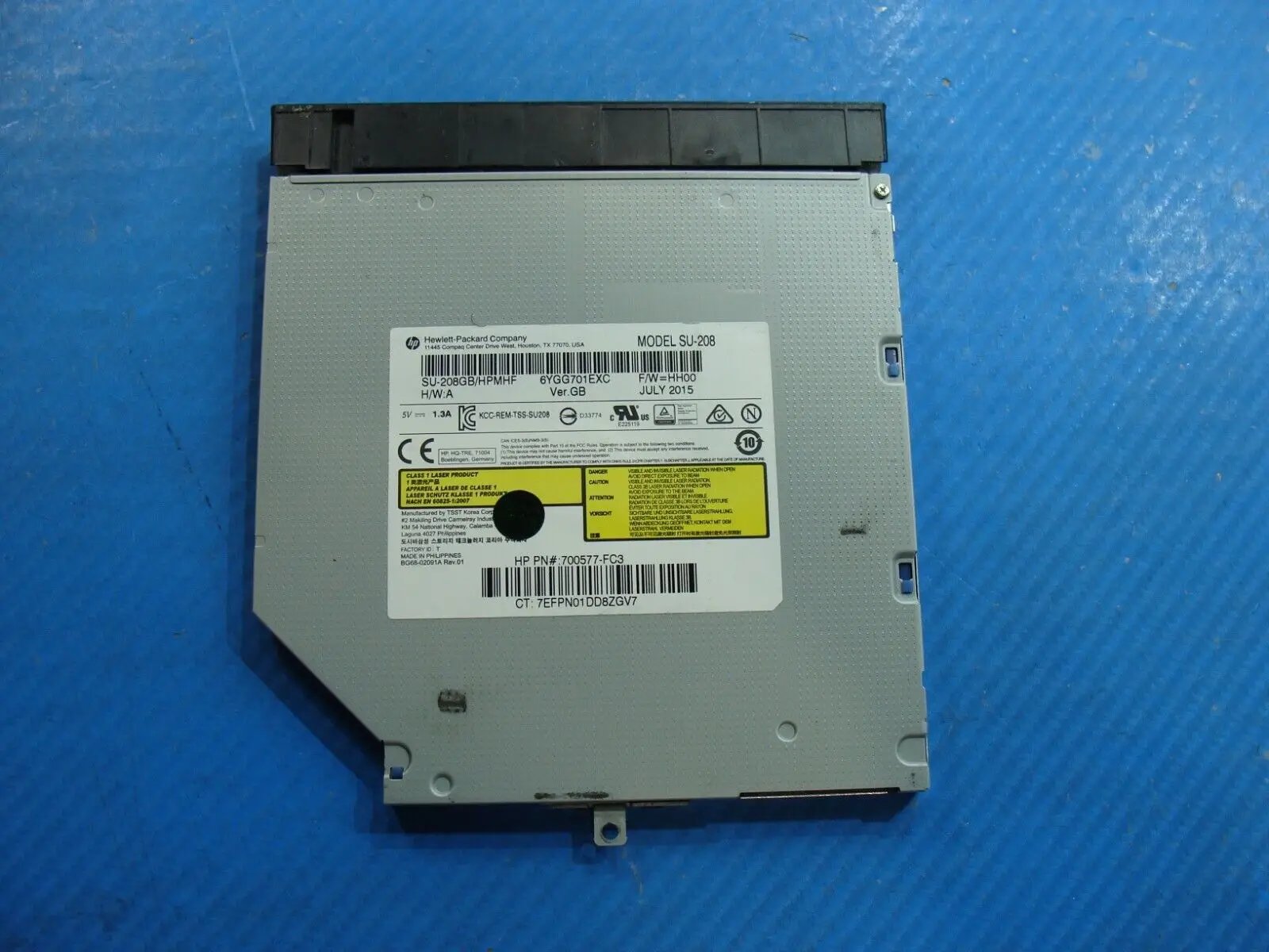 HP Notebook 15.6” 15-bs191od Genuine Laptop DVD Burner Drive SU-208 700577-FC3