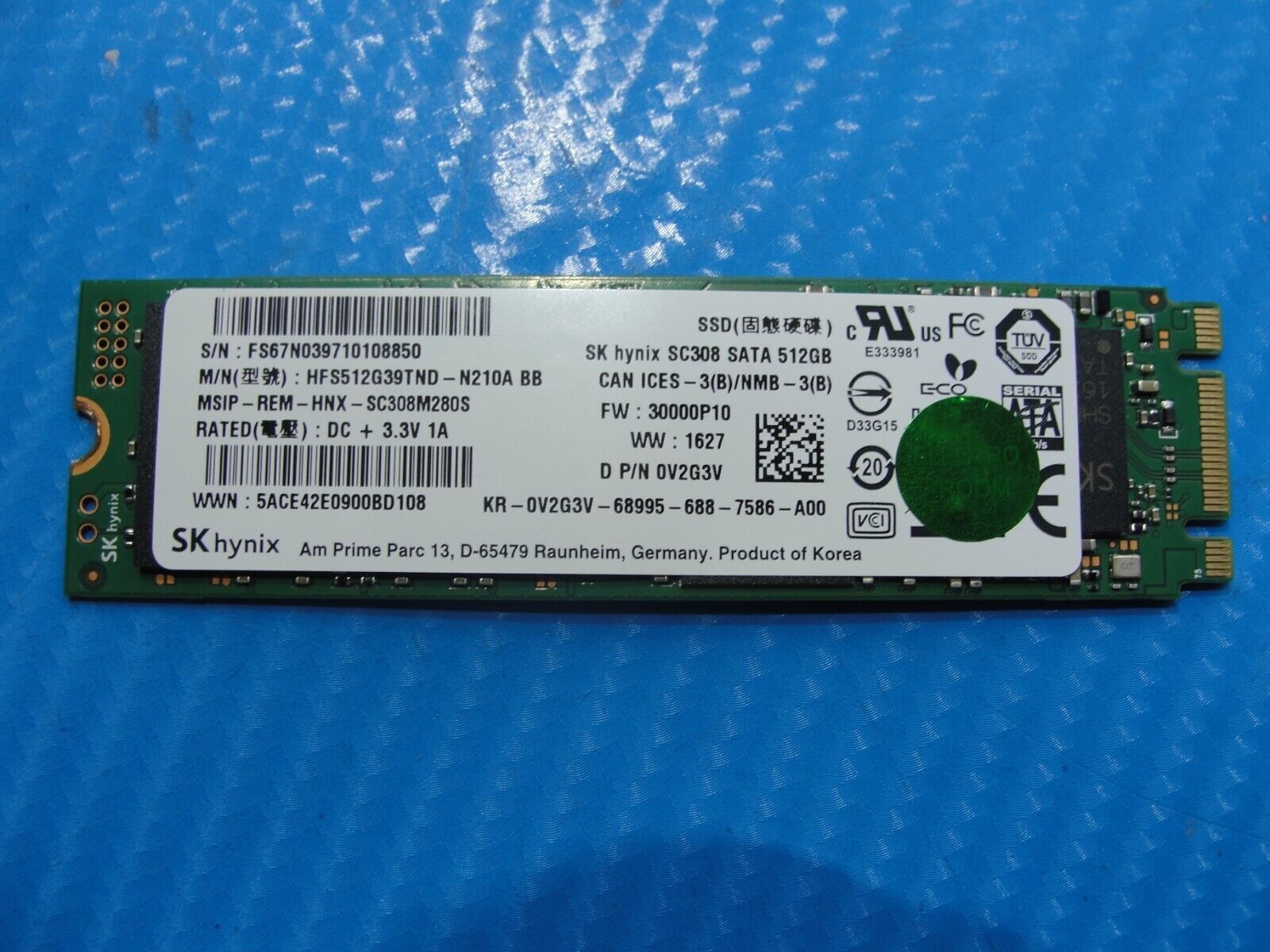Dell 7579 SK Hynix 512Gb Sata M.2 SSD Solid State Drive HFS512G39TND-N210A V2G3V