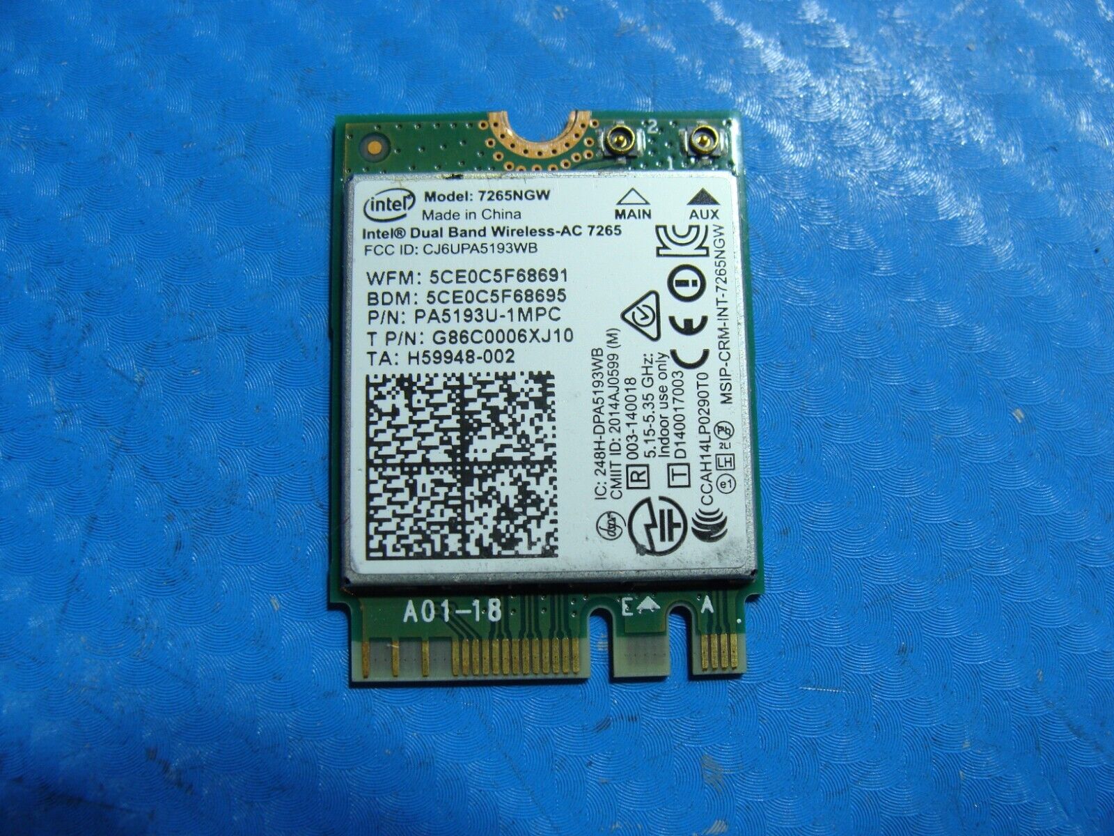Toshiba Satellite 15.6" P55W-C Series WiFi Wireless Card 7265NGW PA5193U-1MPC