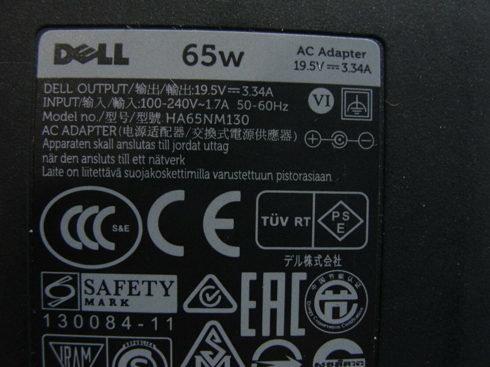Genuine Dell AC Adapter Power Charger 19.5V 3.34A 65W 06TFFF HA65NM130 