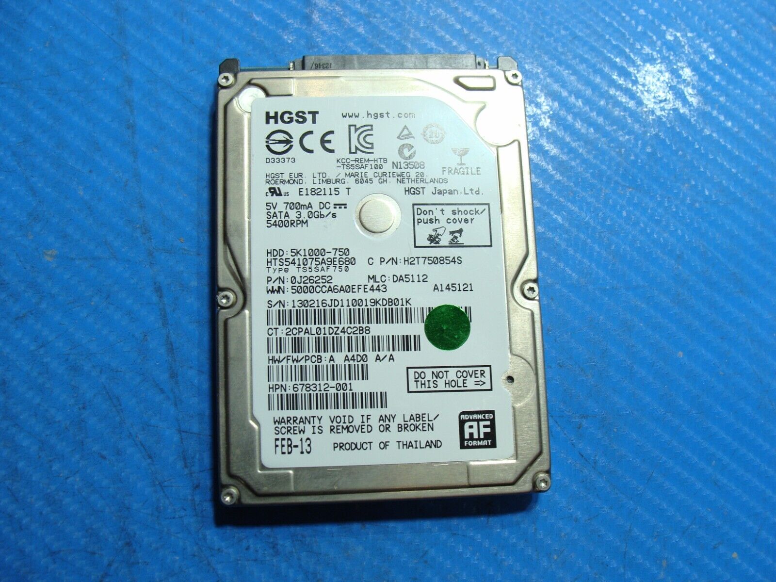 HP m6-1225dx HGST 750GB SATA 2.5