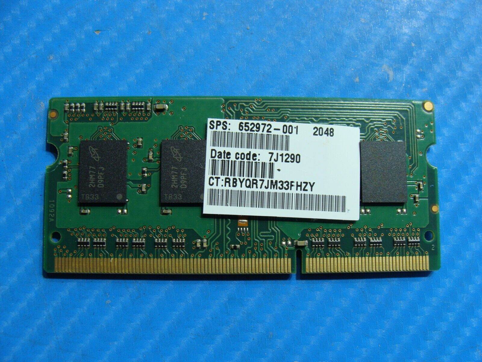HP m6-1105dx So-Dimm Micron 2GB 1Rx8 Memory PC3L-12800S MT8KTF25664HZ-1G6M1 - Tested Computer Laptop Parts
