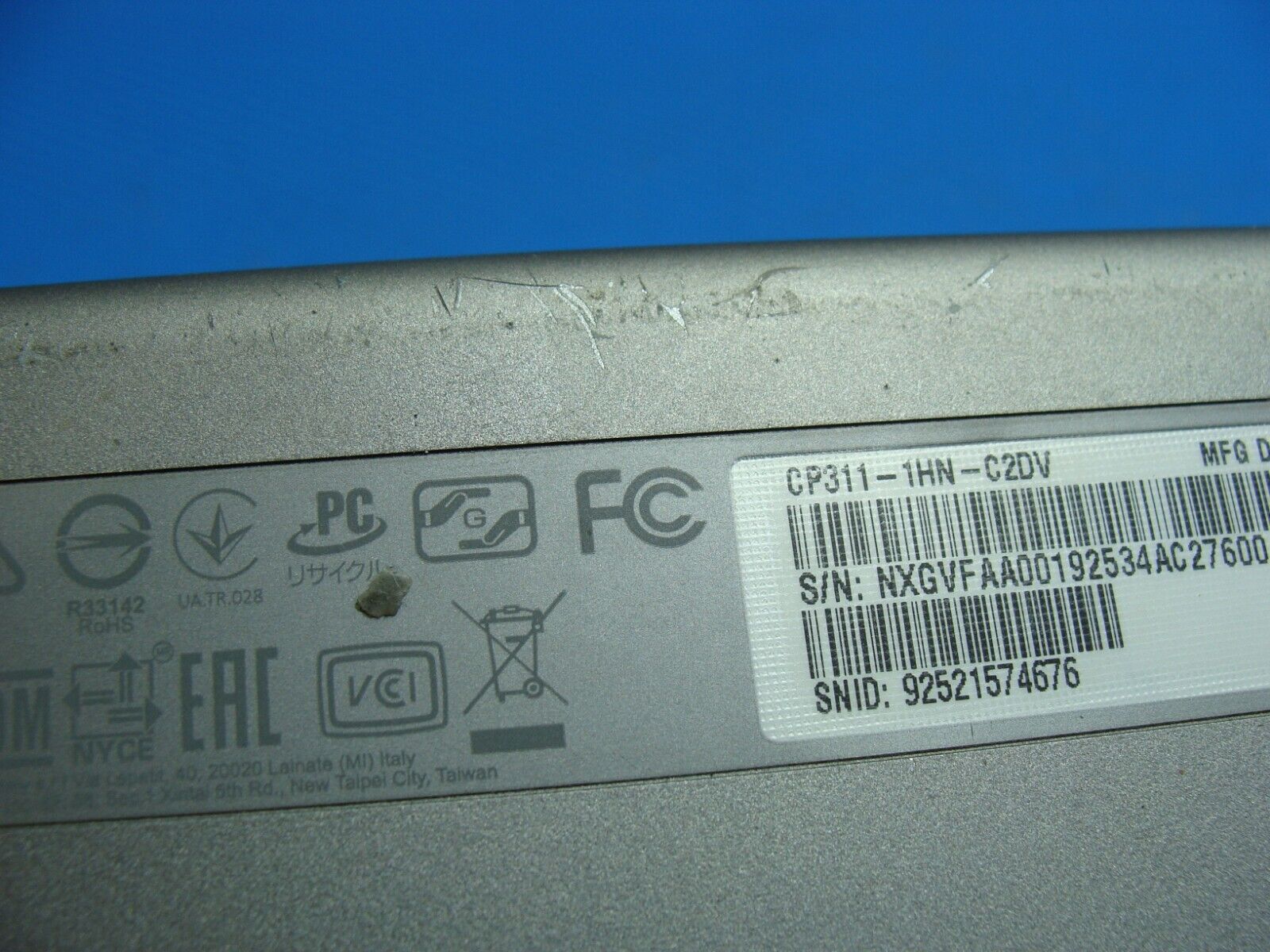 Acer Chromebook CP311-1HN-C2DV 11.6