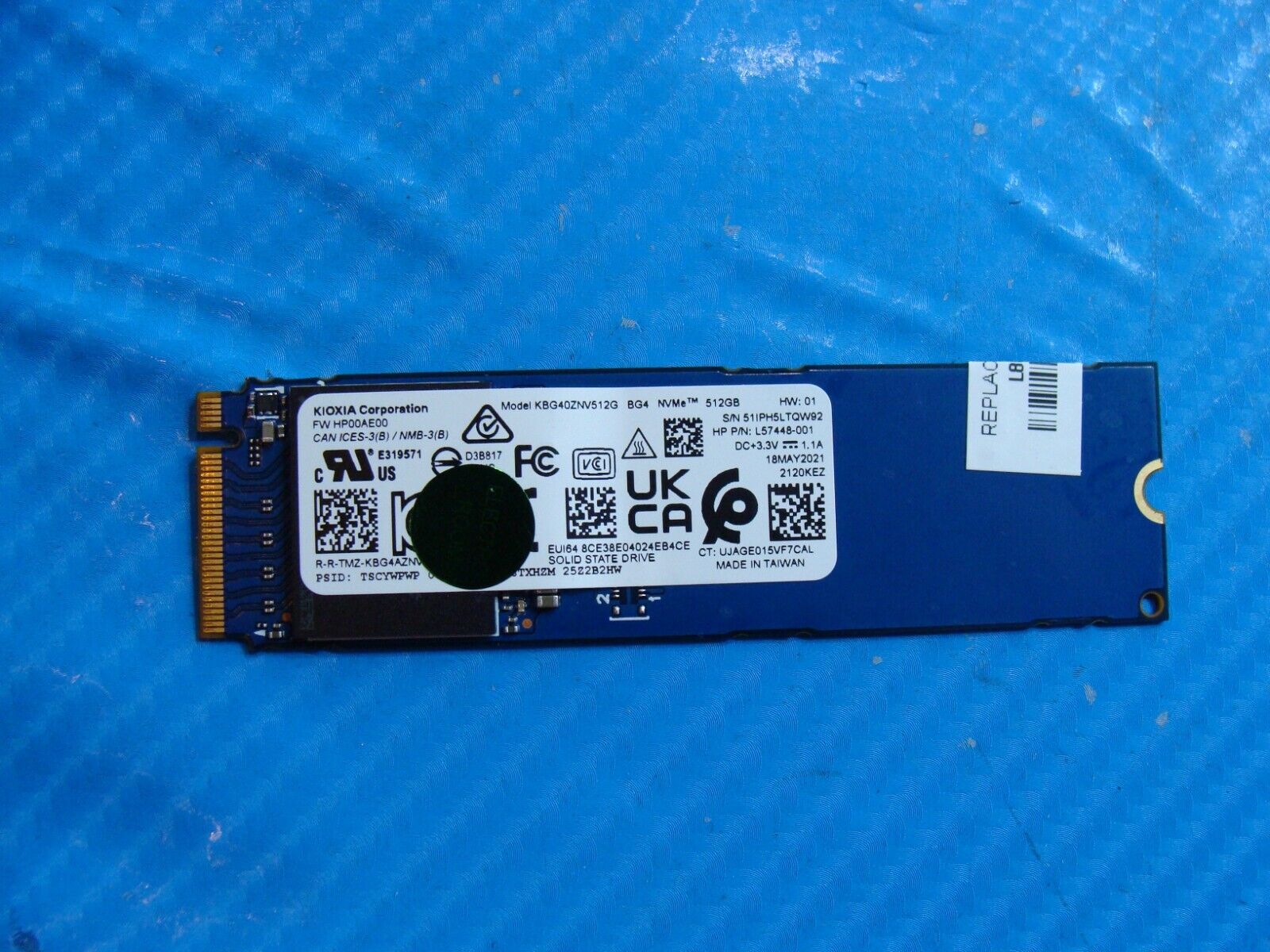 HP 15-eg0070wm Kioxia 512GB NVMe M.2 SSD Solid State Drive KBG40ZNV512G