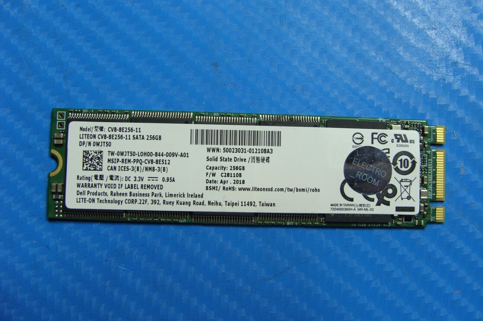 Dell E5570 Lite-On 256Gb Solid State Drive SSD Sata M.2 wjt50 cv8-8e256-11 