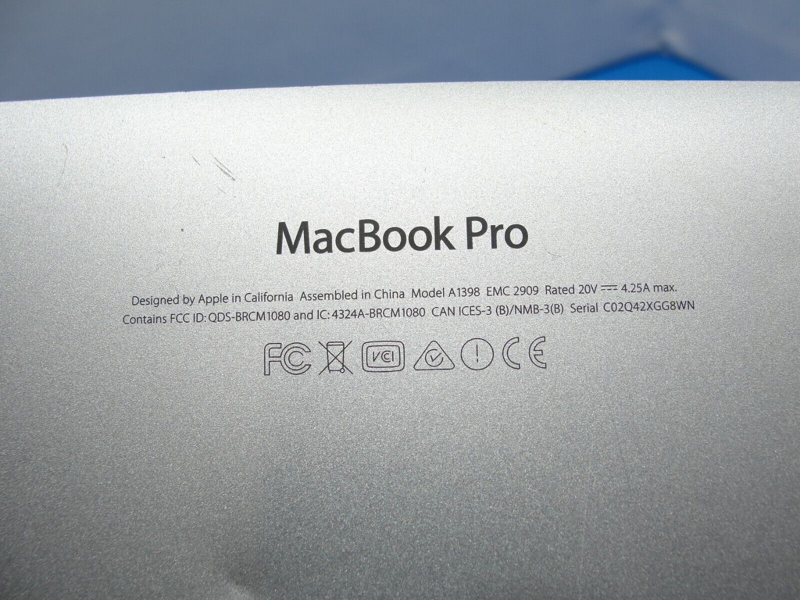 MacBook Pro A1398 15