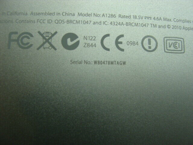 MacBook Pro A1286 15