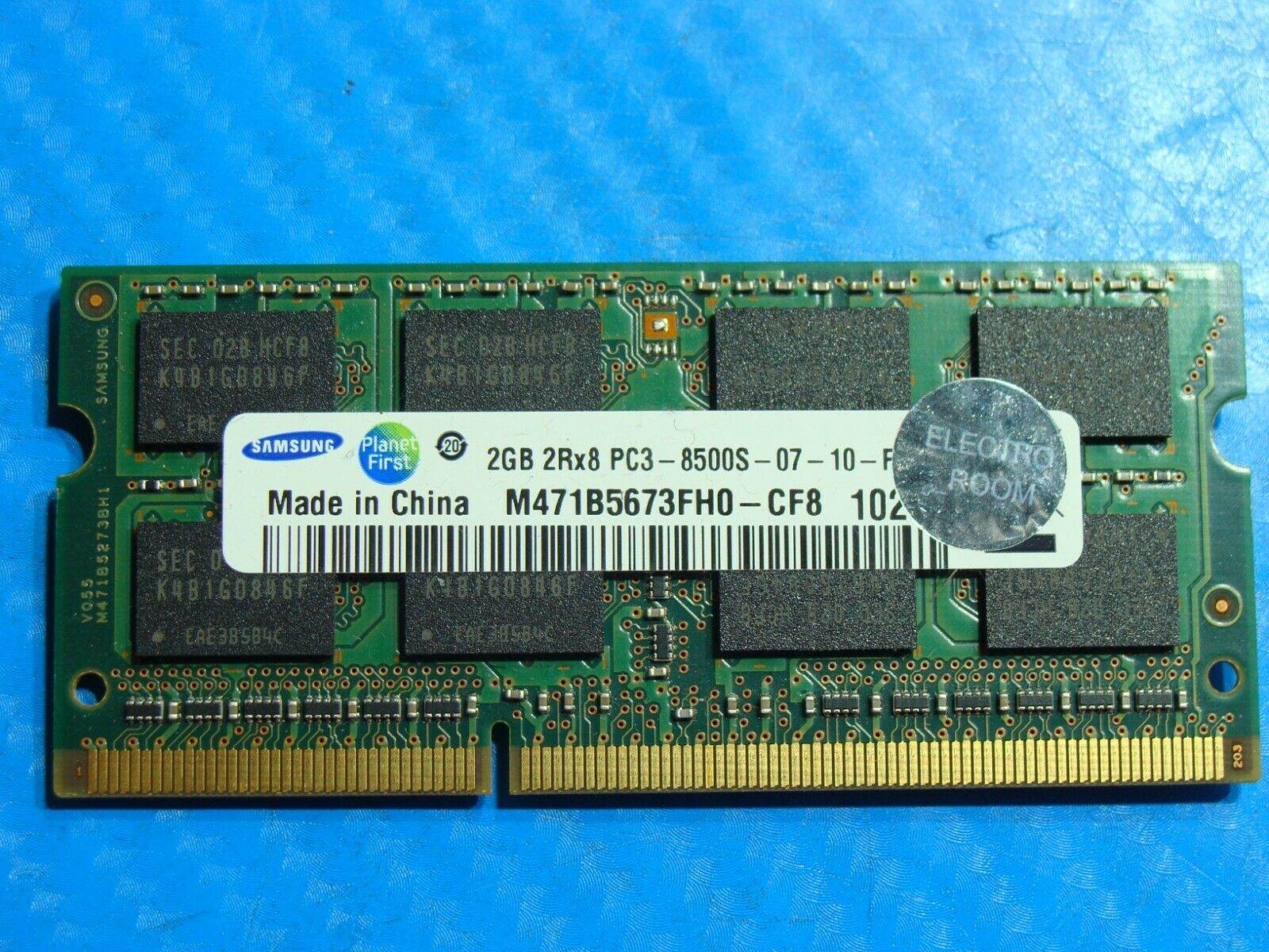 Toshiba X505 Samsung 2GB 2Rx8 PC3-8500S SO-DIMM Memory RAM M471B5673FH0-CF8 - Tested Computer Laptop Parts