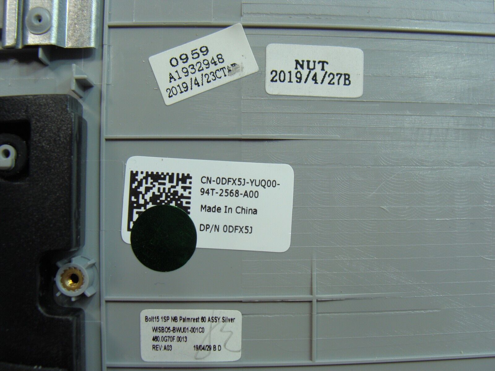 Dell Inspiron 15 5584 15.6 Palmrest w/Touchpad Keyboard Backlit DFX5J Grade A