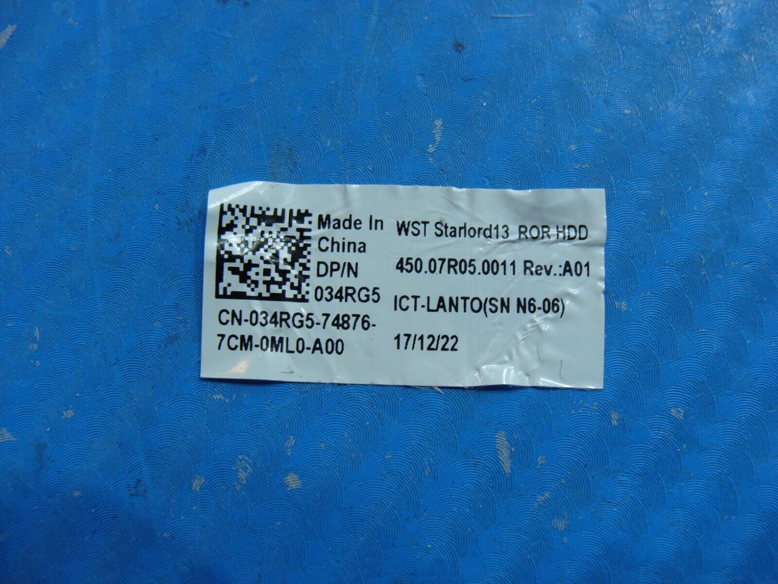 Dell Inspiron 13 5379 2-in-1 13.3 HDD Hard Drive Caddy w/Connector Screws MP89Y