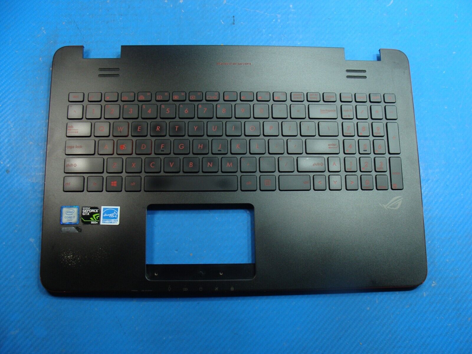 Asus ROG 15.6” GL551VW-DS71 OEM Palmrest w/Backlit Keyboard 13NB0AH2AM0501 Black