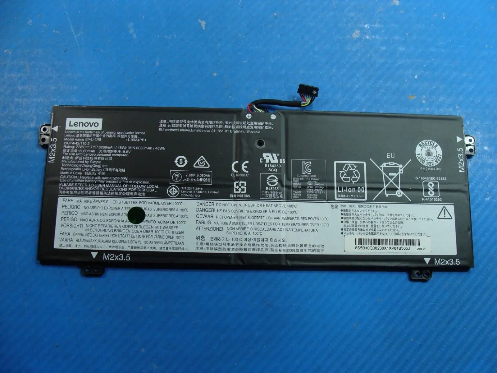Lenovo Yoga 730-13IKB 13.3 Genuine Battery 7.68V 48Wh 6080mAh L16M4PB1
