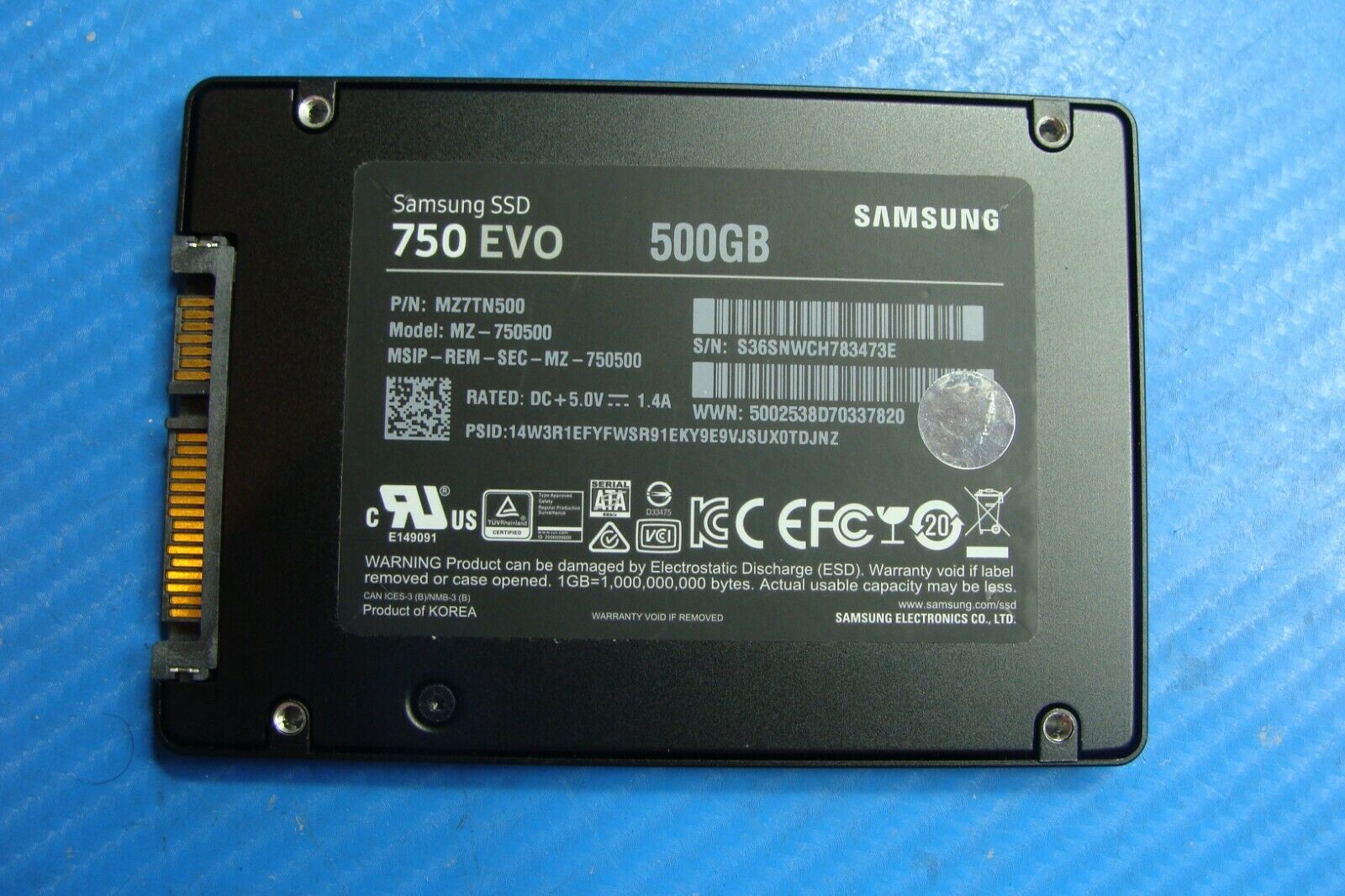 Lenovo T420s Samsung 750 EVO 500Gb Internal State Solid Drive SSD mz-750500 