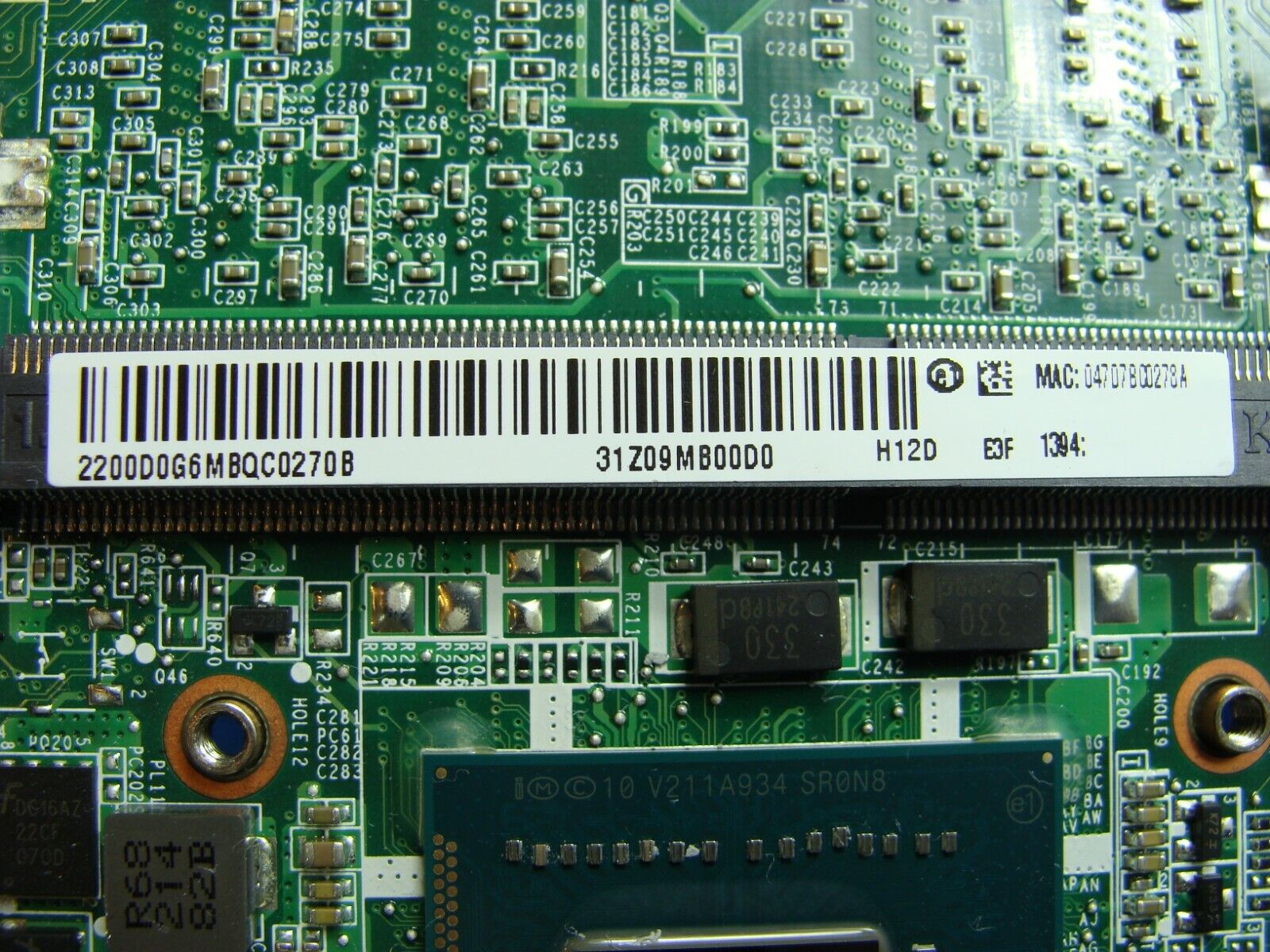 Acer Aspire M5-481TG-6814 OEM i5-3317U 1.7GHz 4GB GT640M Motherboard NBM0K11003