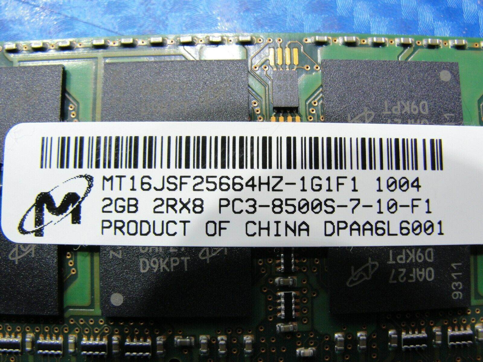 MacBook Pro A1286 Micron 2GB PC3-8500S SO-DIMM RAM Memory MT16JSF25664HZ-1G1F1 - Tested Computer Laptop Parts