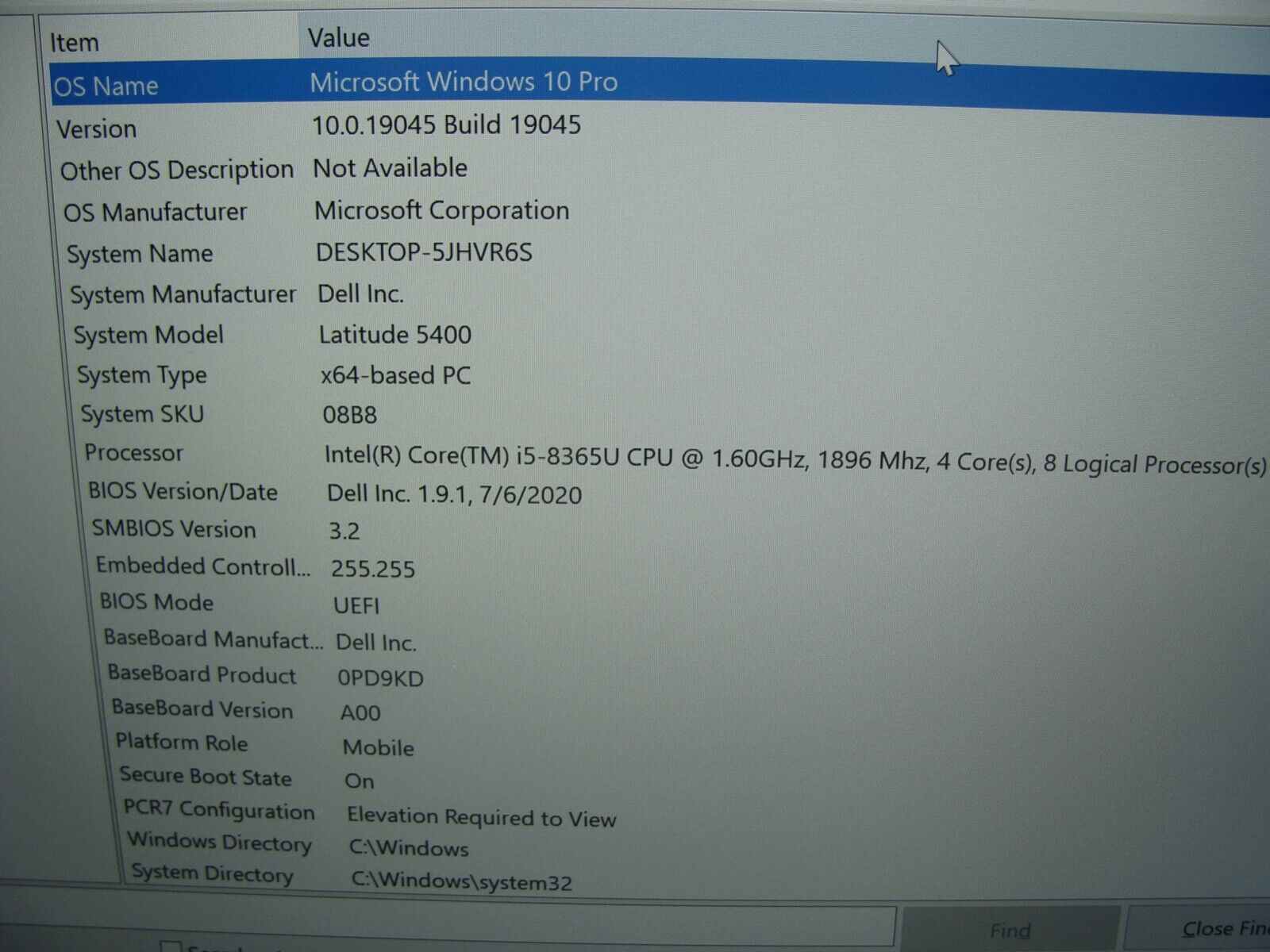 Powerful Dell Latitude 5400 Intel Core i5-8365U 1.60Ghz 8GB Ram Laptop 1920x1080