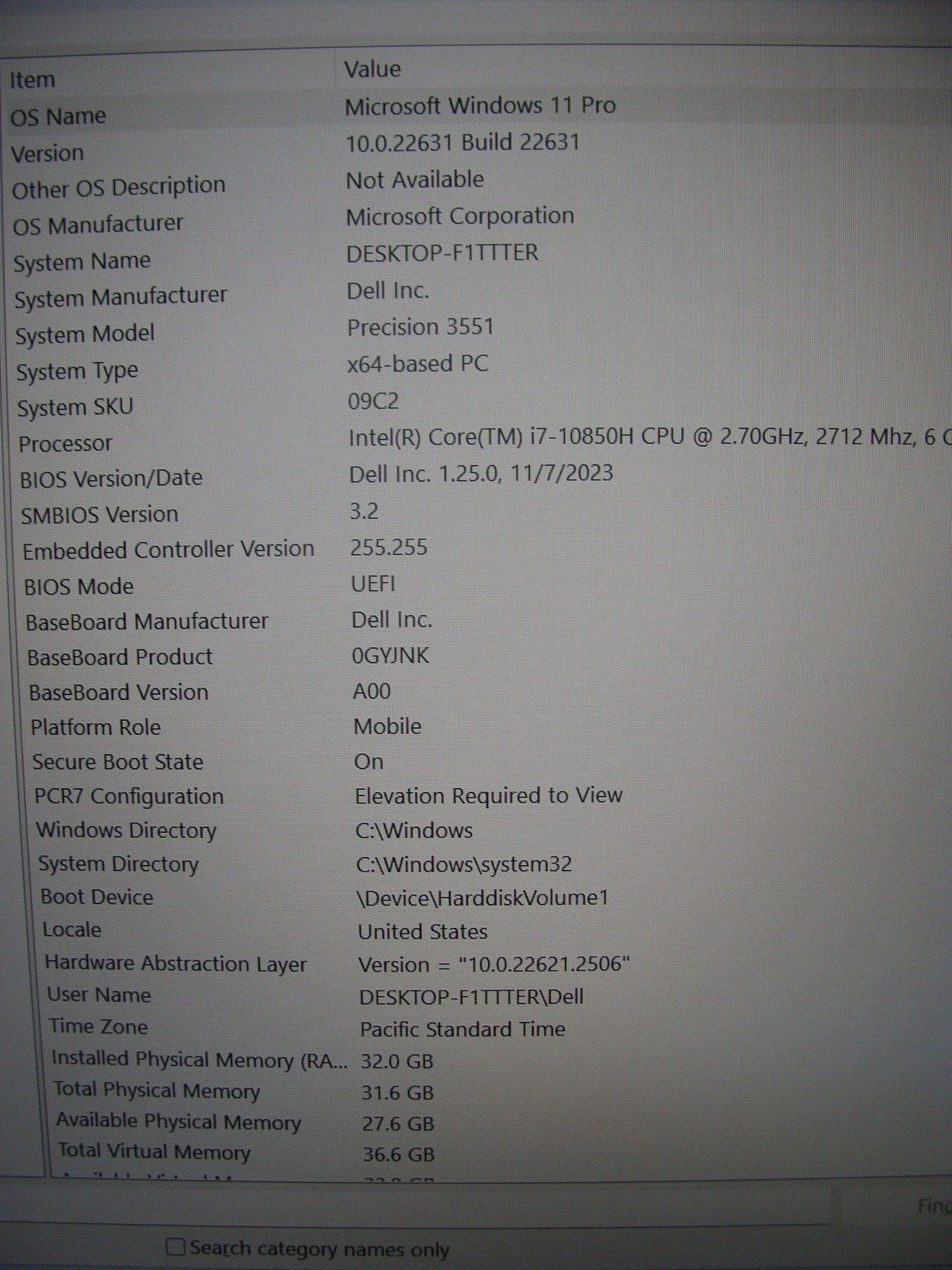 Dell Precision 3551 15.6 Core i7-10850H vPro 5.10 GHz 32GB 512GB NVIDIA P620
