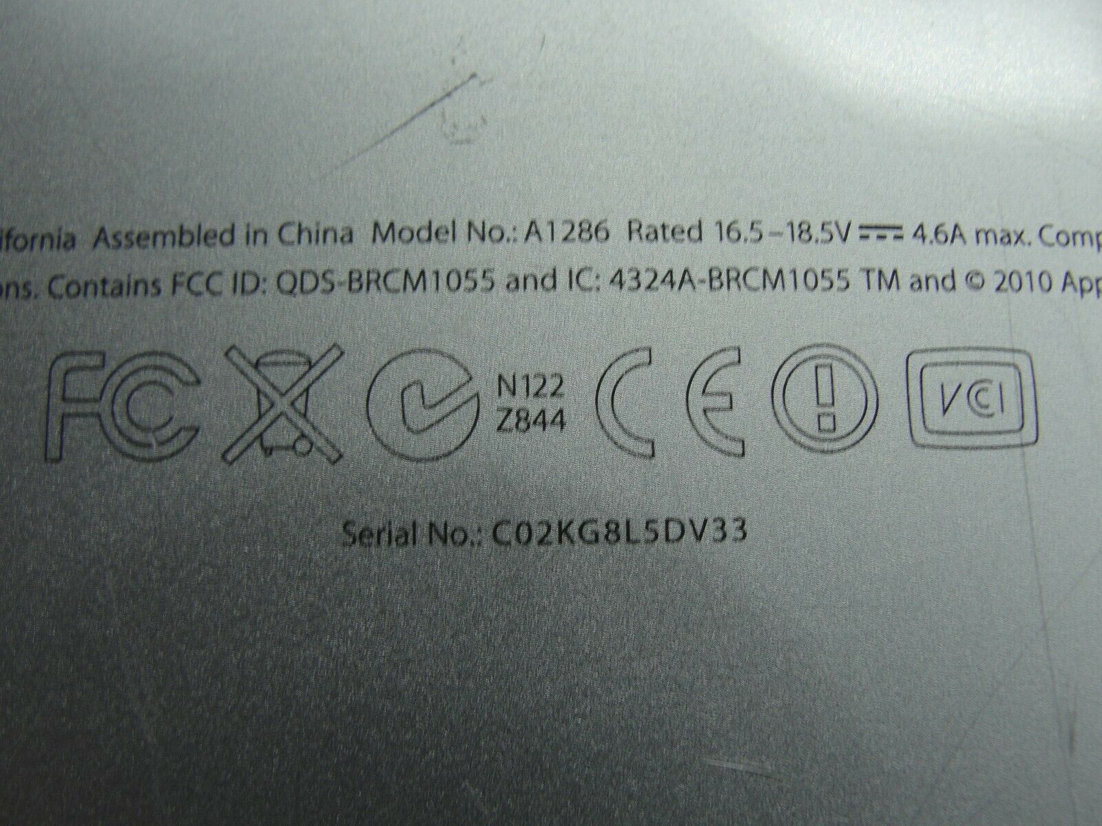 MacBook Pro A1286 MD103LL/A Mid 2012 15