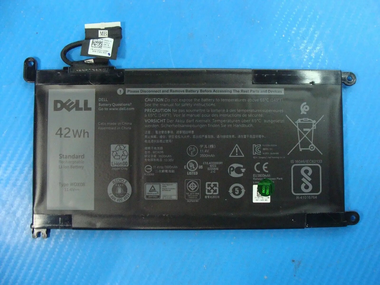 Dell Latitude 3390 2-in-1 13.3" Battery 11.4V 42Wh 3500mAh WDX0R 8YPRW Excellent