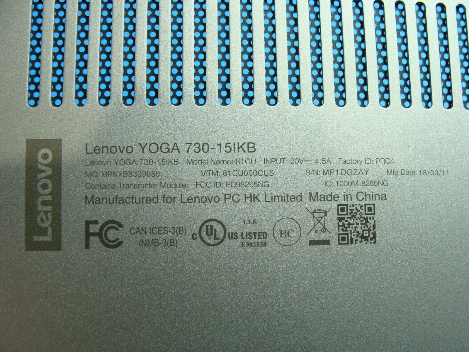 Lenovo Yoga 730-15IKB 81CU 15.6